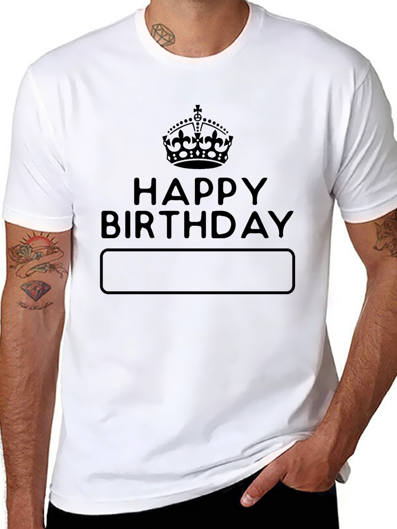 Happy Birthday Custom Text Black T-Shirt