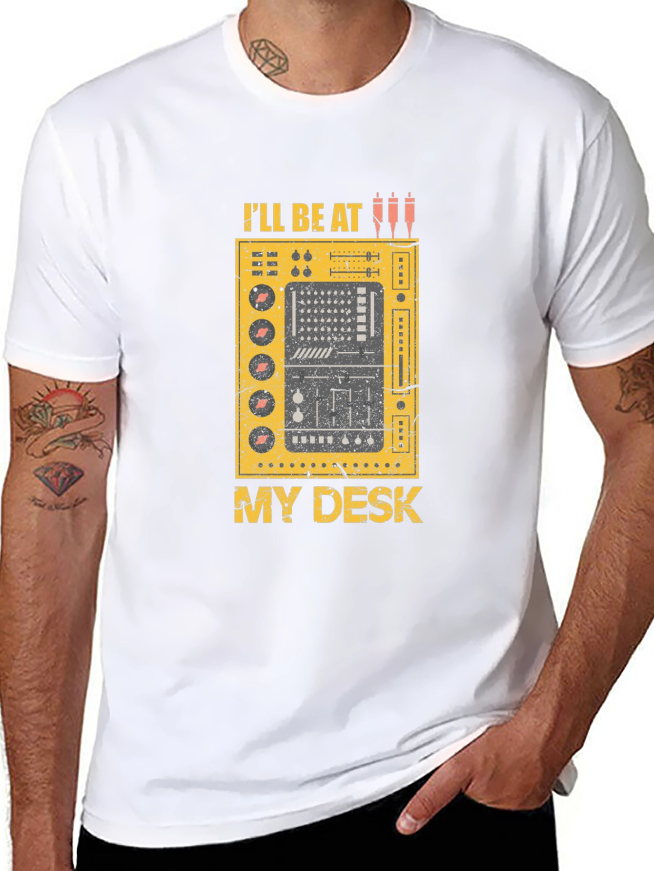 Ill Be At My Desk Black Graphic T-Shirt