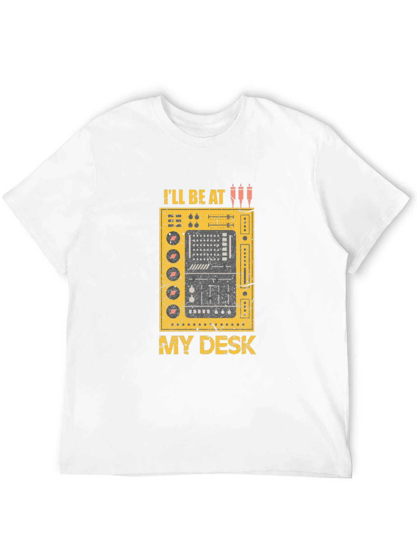 Ill Be At My Desk Black Graphic T-Shirt