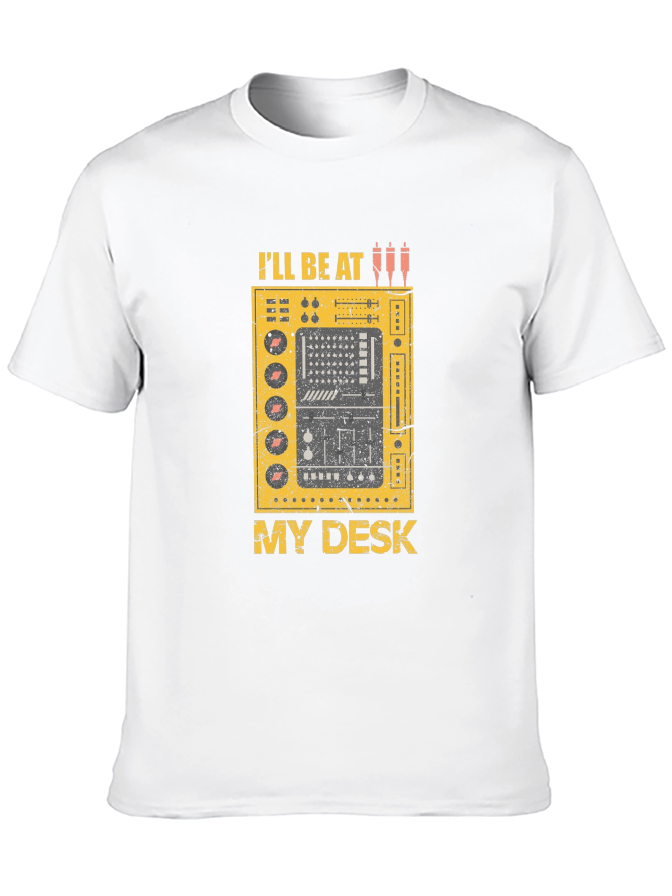 Ill Be At My Desk Black Graphic T-Shirt
