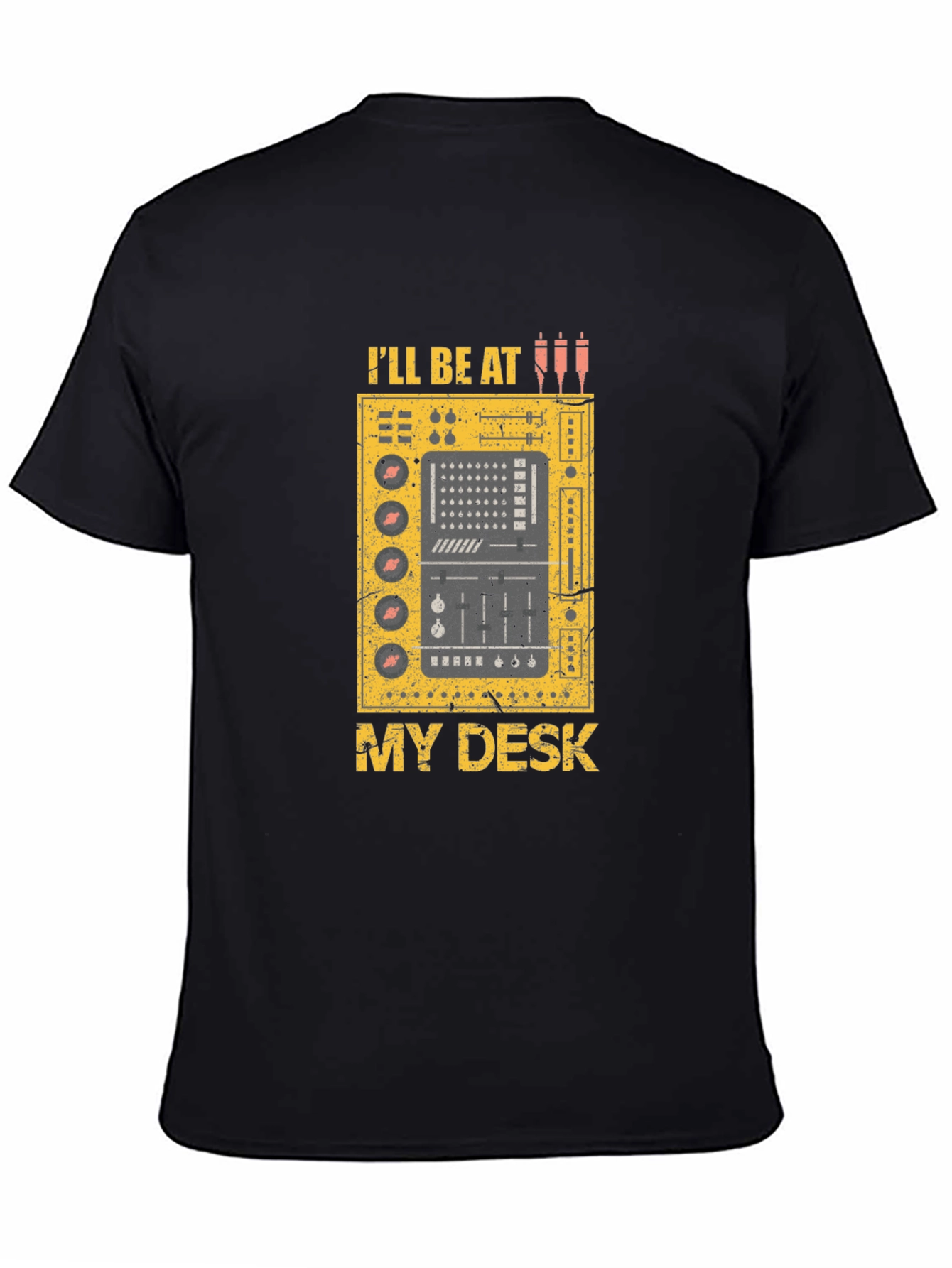 Ill Be At My Desk Black Graphic T-Shirt