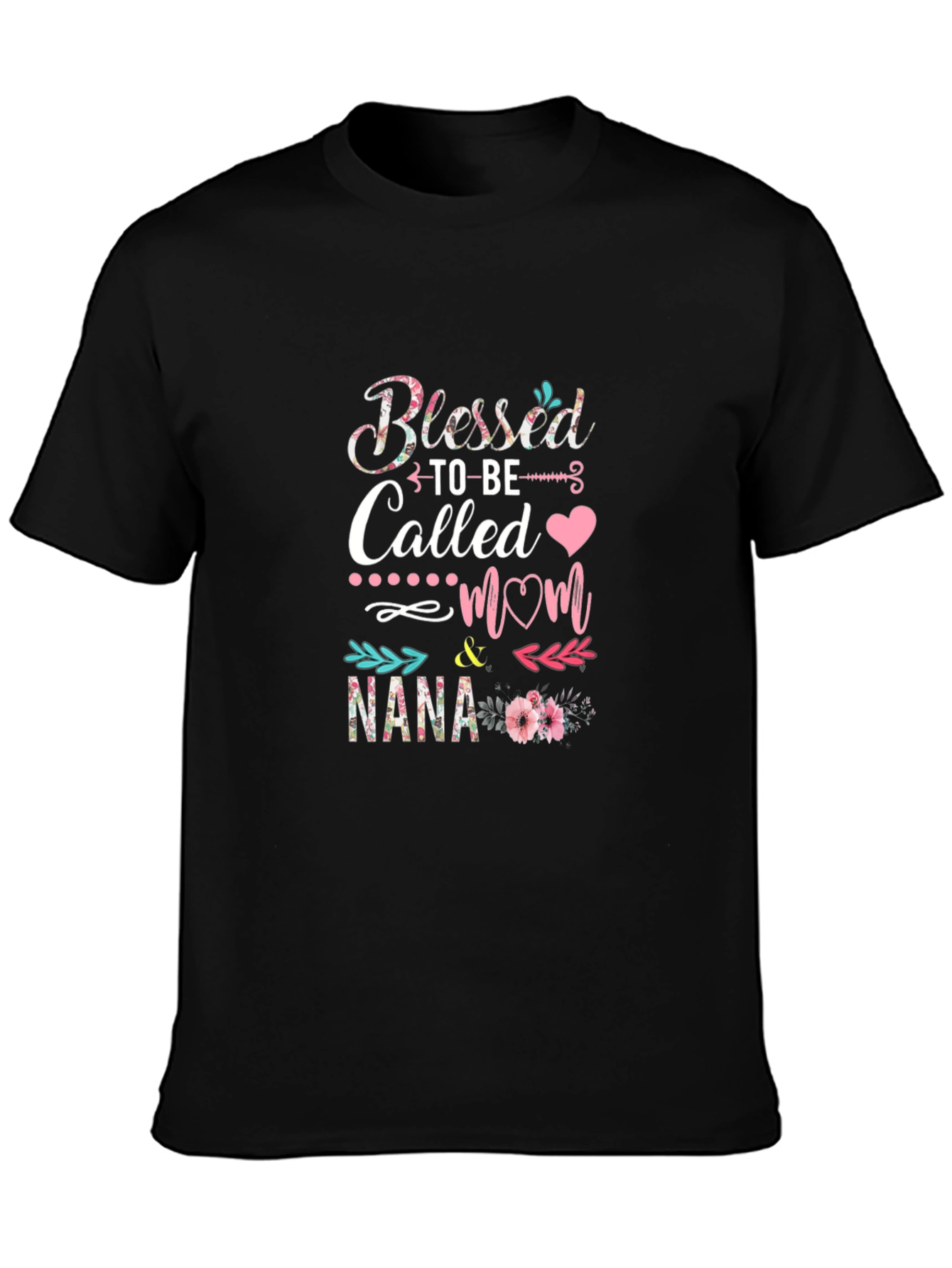 Blessed Nana T-Shirt - Floral Mom Tee