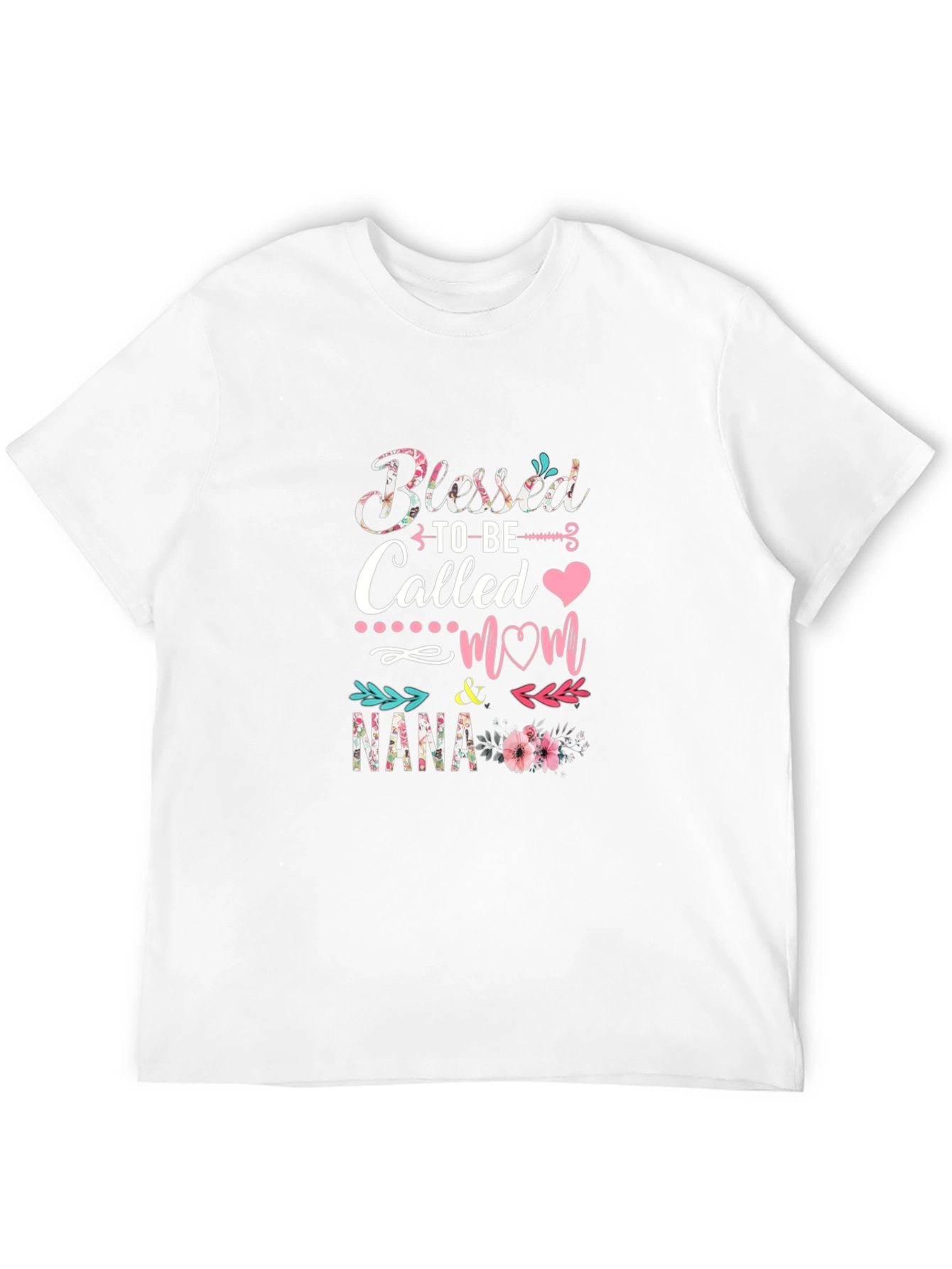 Blessed Nana T-Shirt - Floral Mom Tee