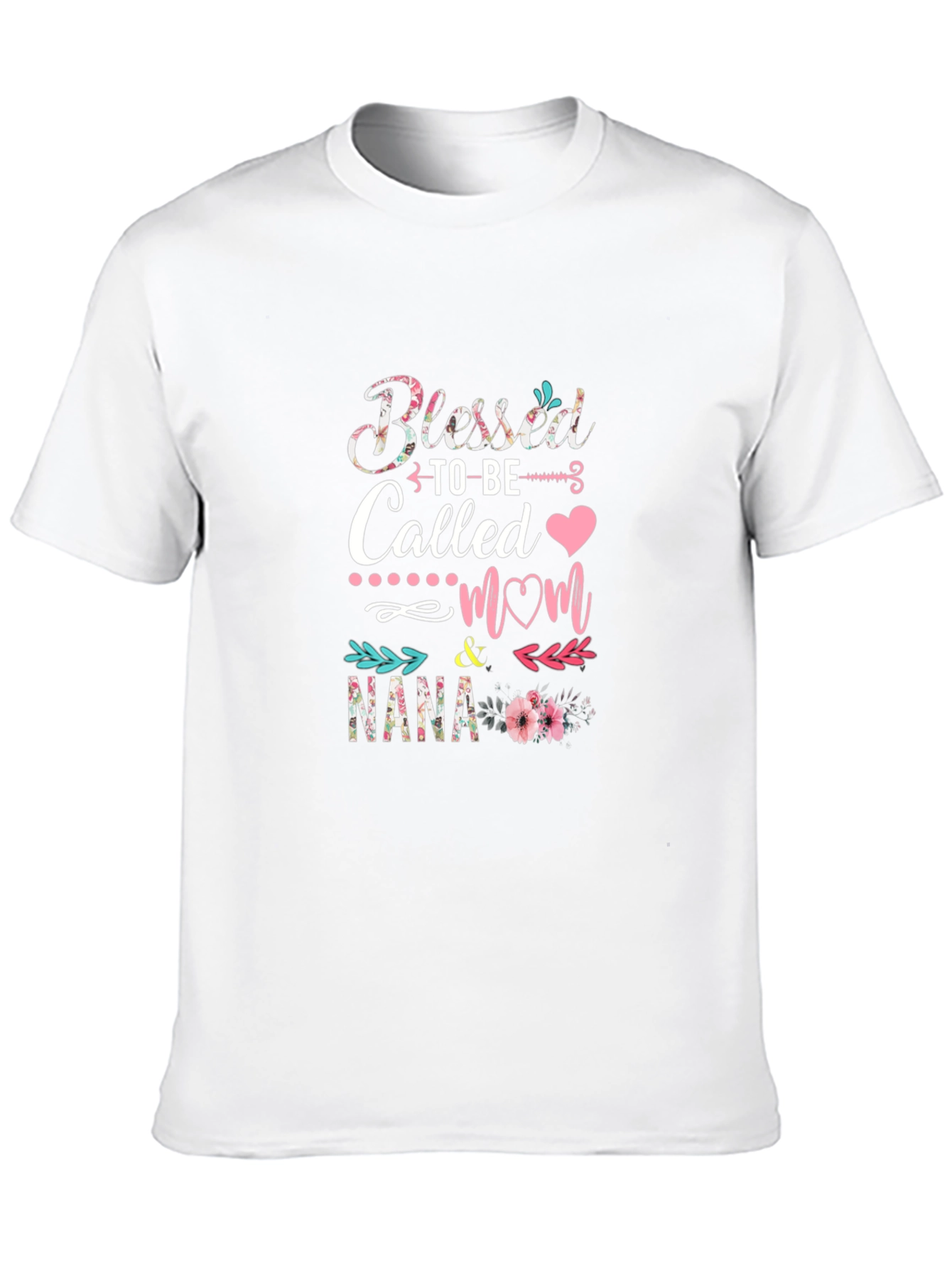 Blessed Nana T-Shirt - Floral Mom Tee