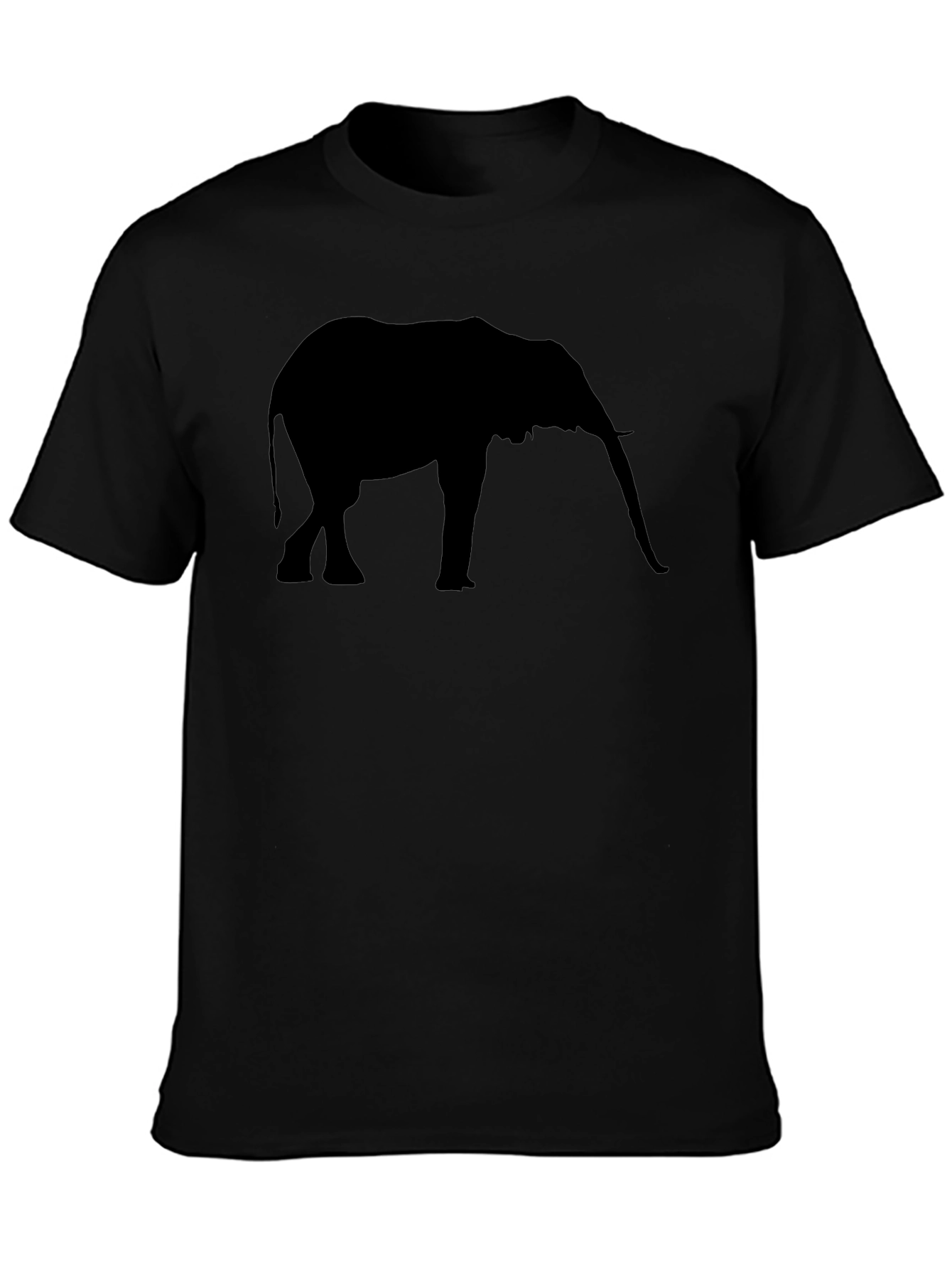 Elephant Silhouette Graphic Black Tee