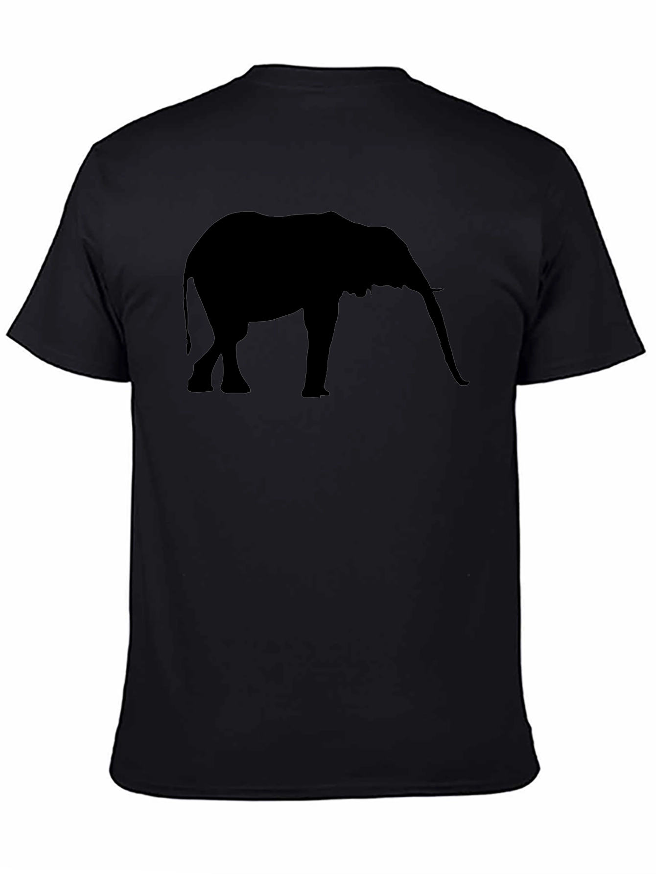 Elephant Silhouette Graphic Black Tee