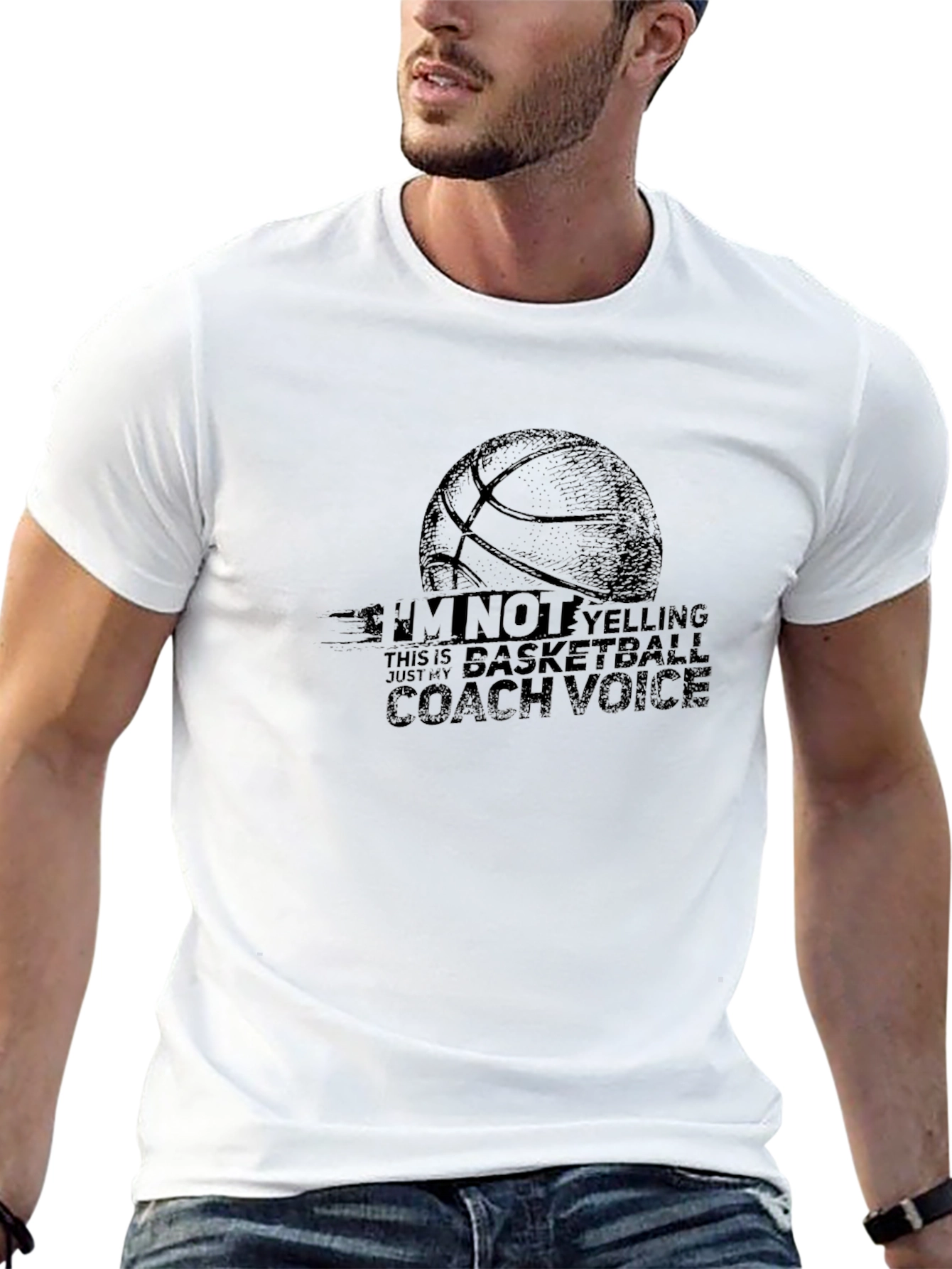Basketball Coach Voice Graphic T-Shirt - Black