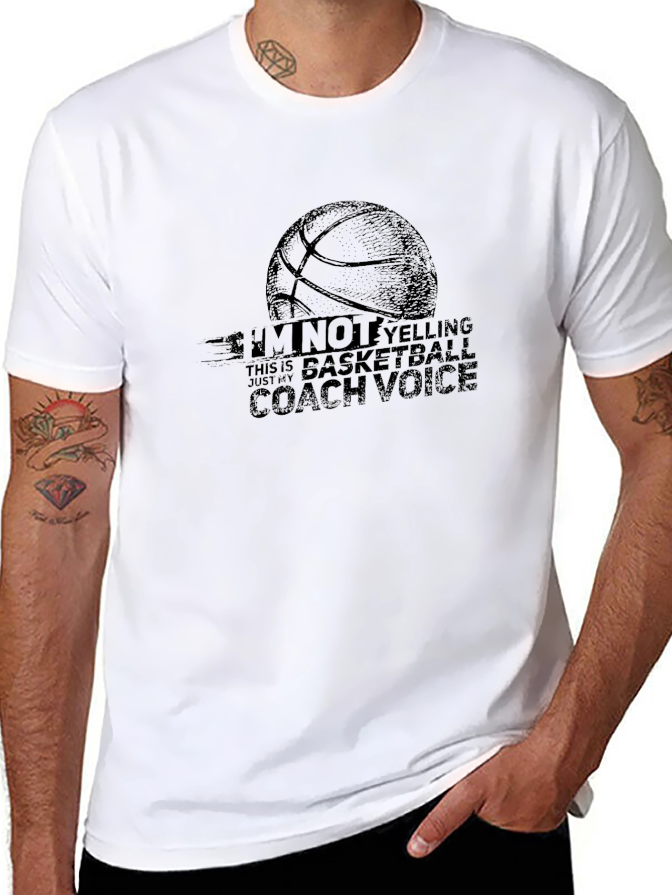 Basketball Coach Voice Graphic T-Shirt - Black
