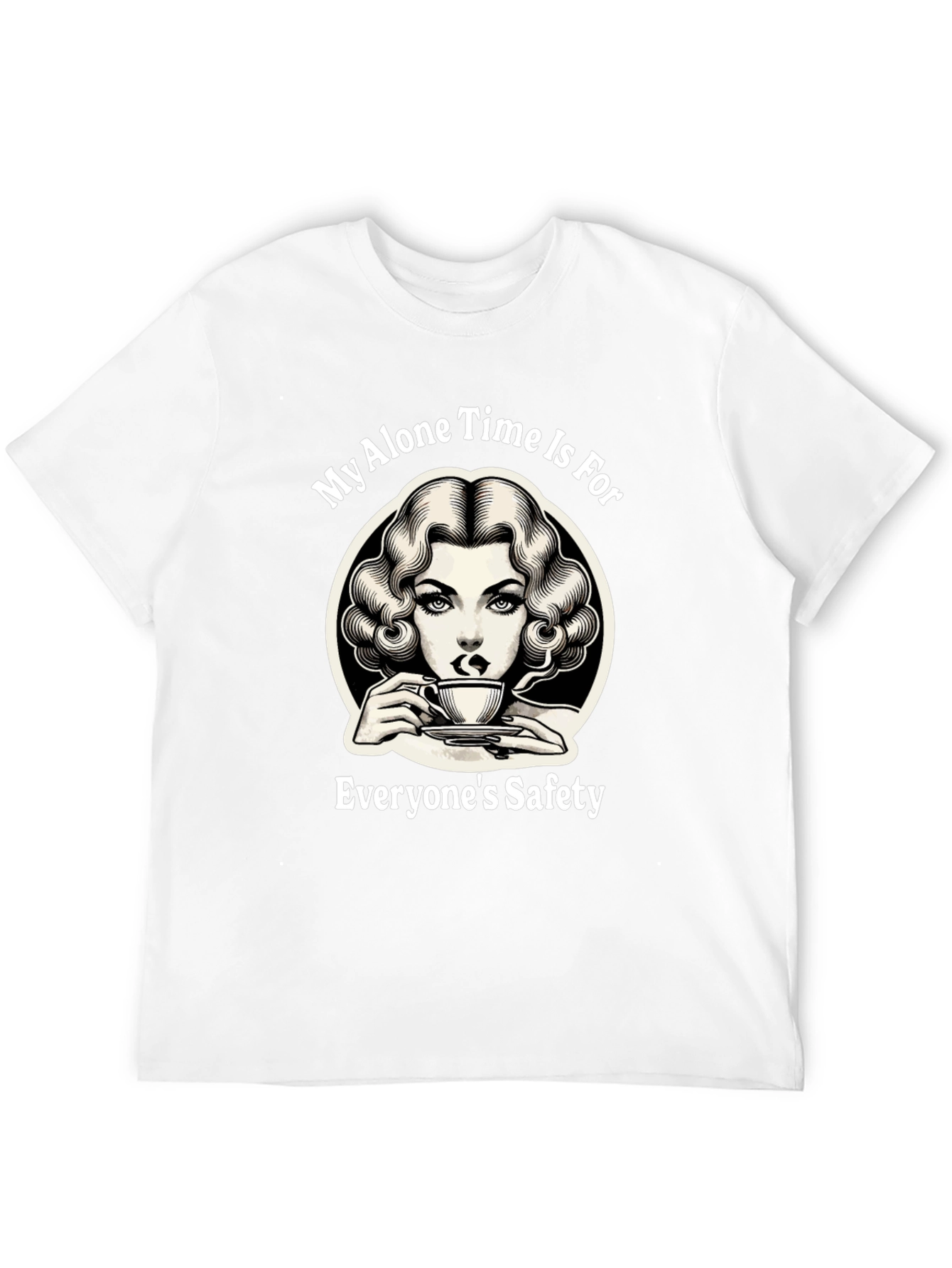 Alone Time Safety Graphic Tee - Black