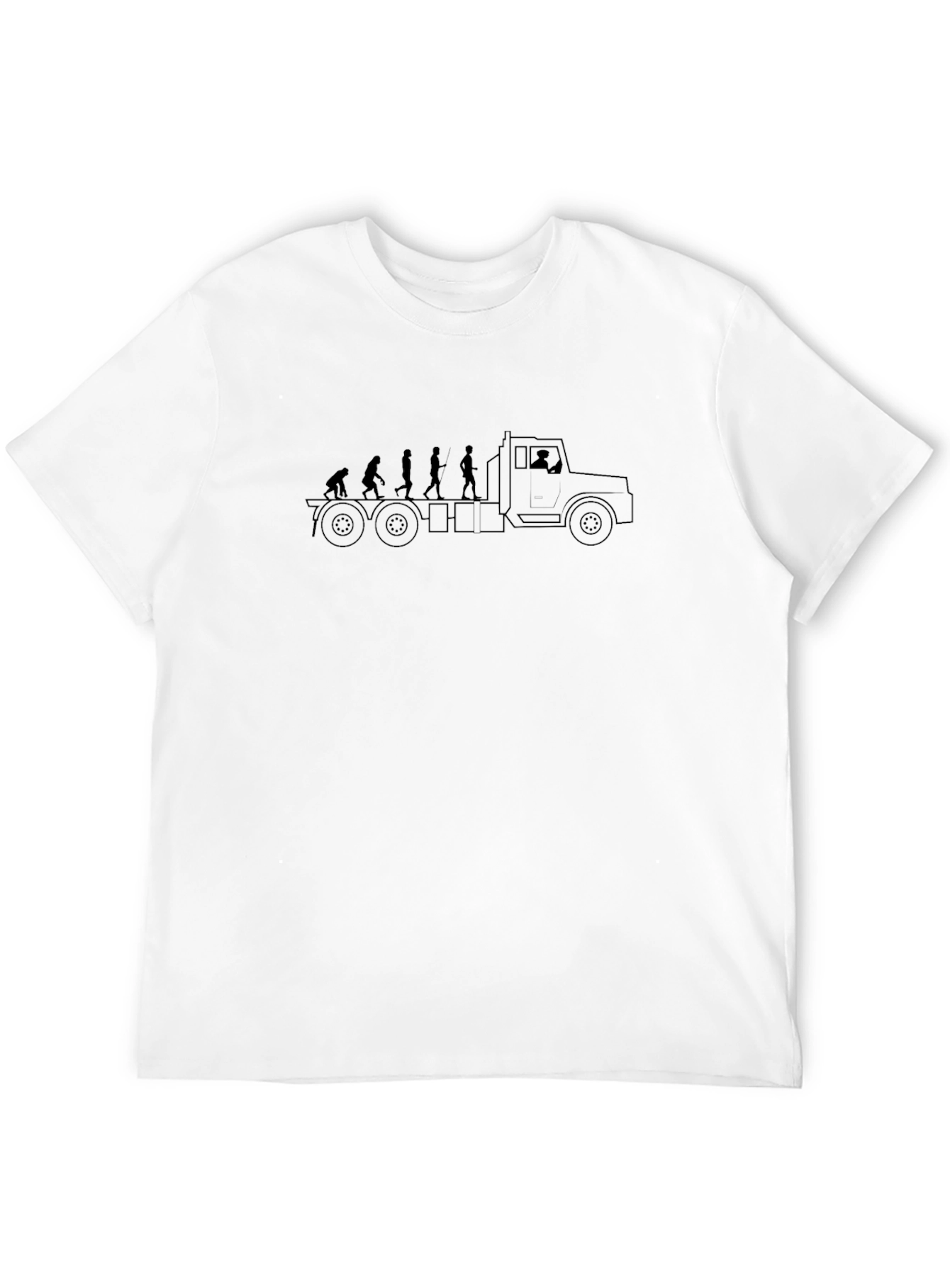 Truck Driver Evolution Mens T-Shirt - Black