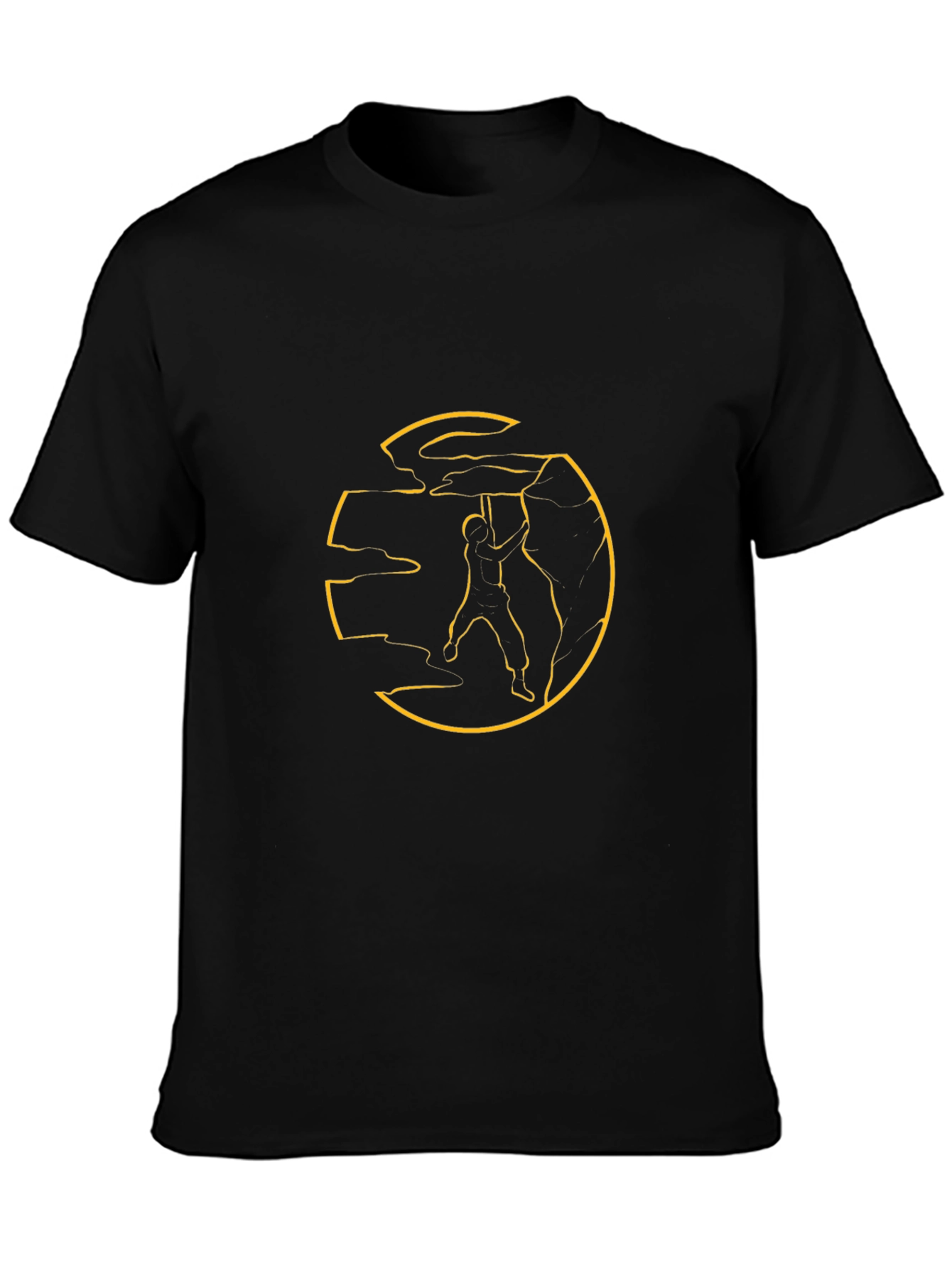 Climber Graphic Tee - Black Cotton T-Shirt