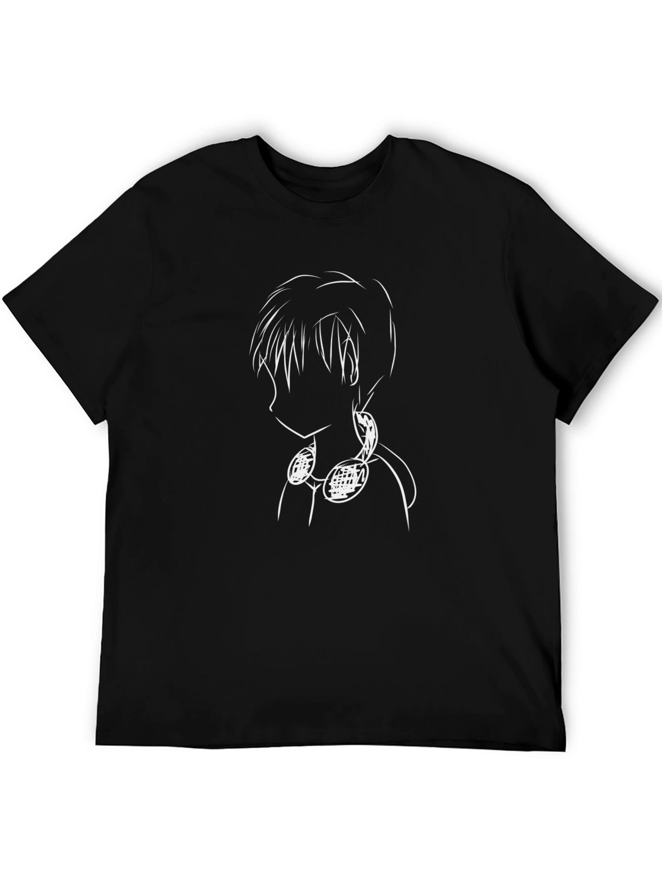 Anime Sketch Black T-Shirt