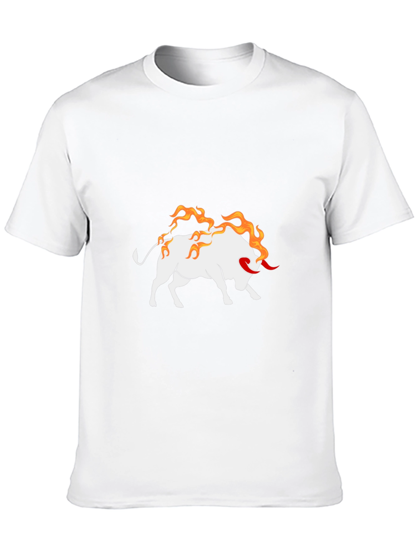 Black Tee with Fiery Bull Graphic