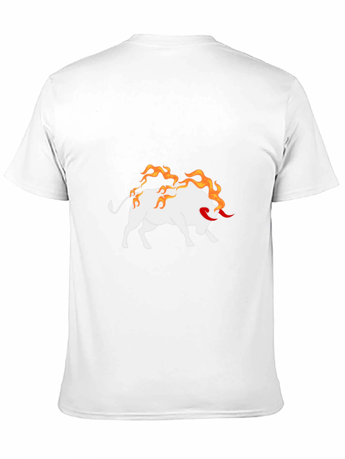 Black Tee with Fiery Bull Graphic