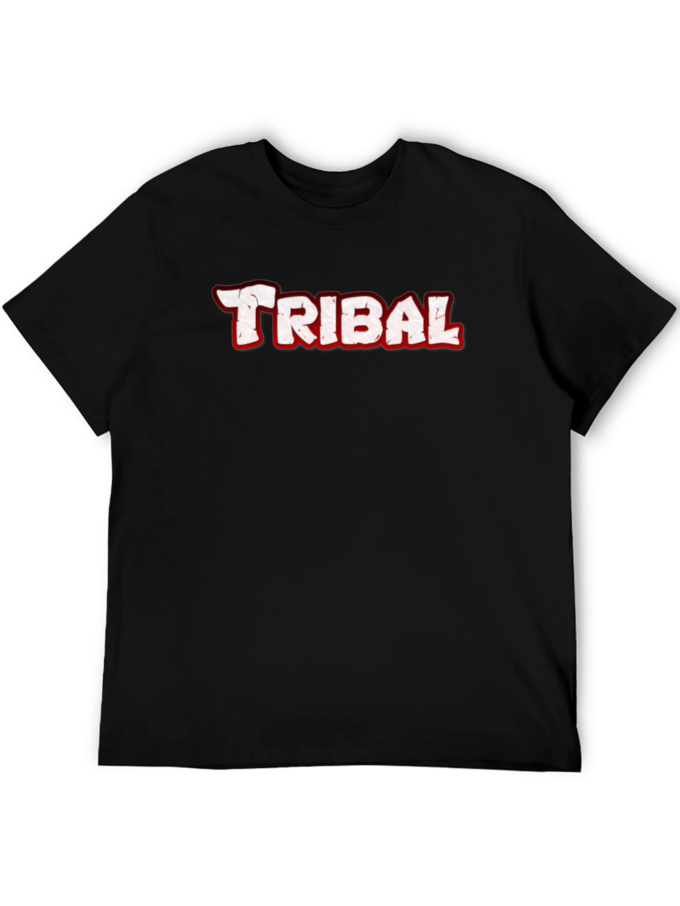 Tribal Graphic Print Black Crew Neck T-Shirt