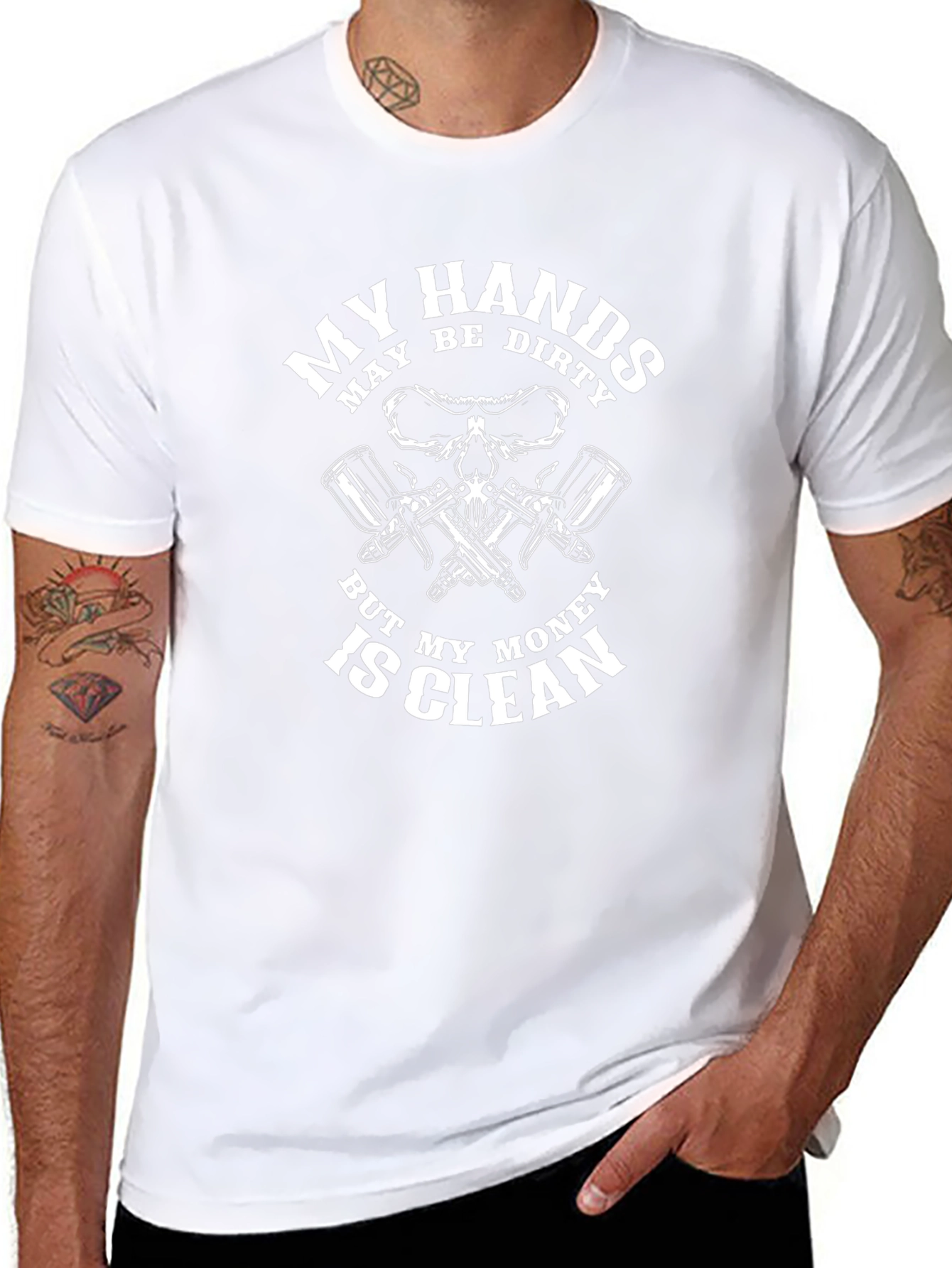 My Hands May Be Dirty T-Shirt Funny Skull Design