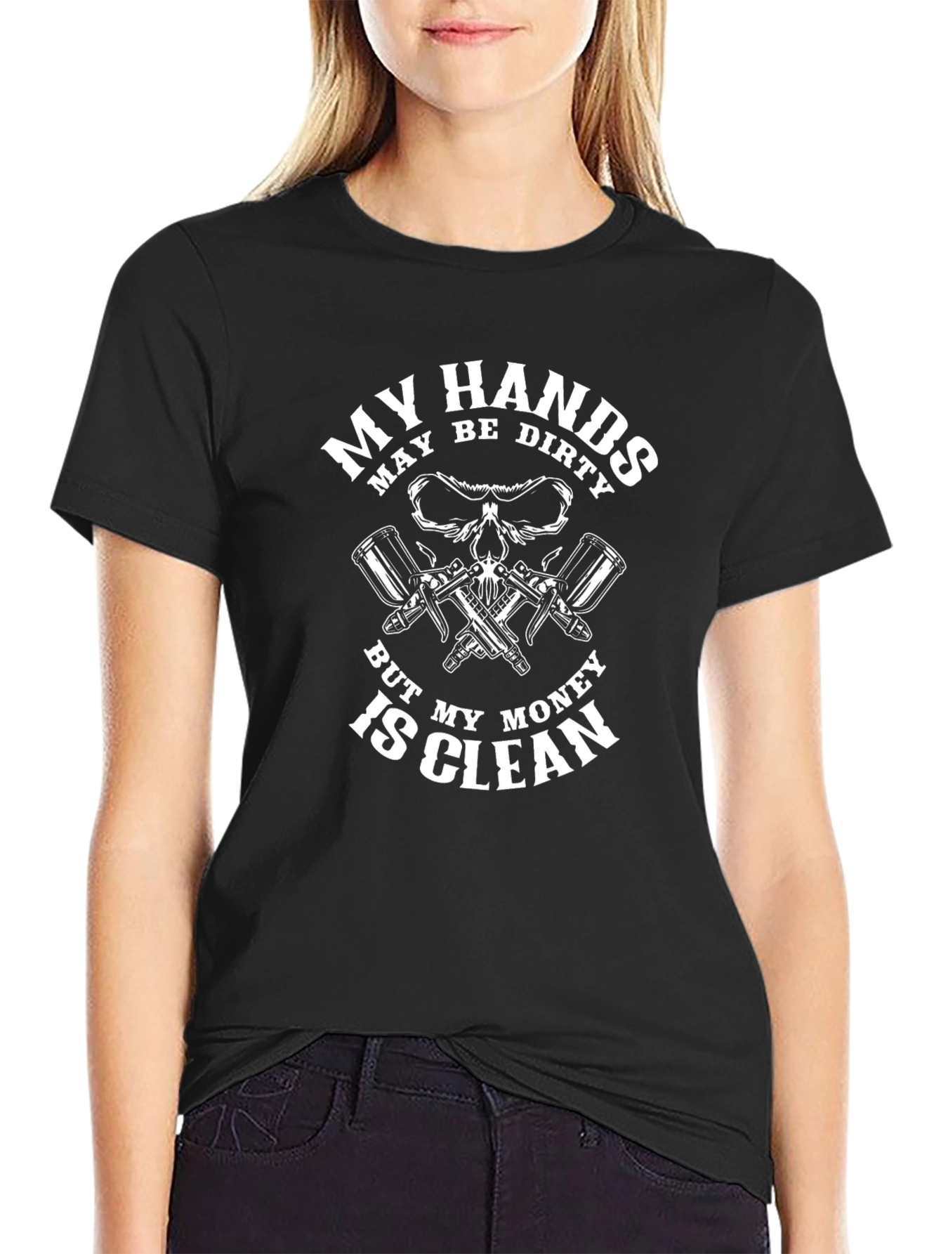 My Hands May Be Dirty T-Shirt Funny Skull Design