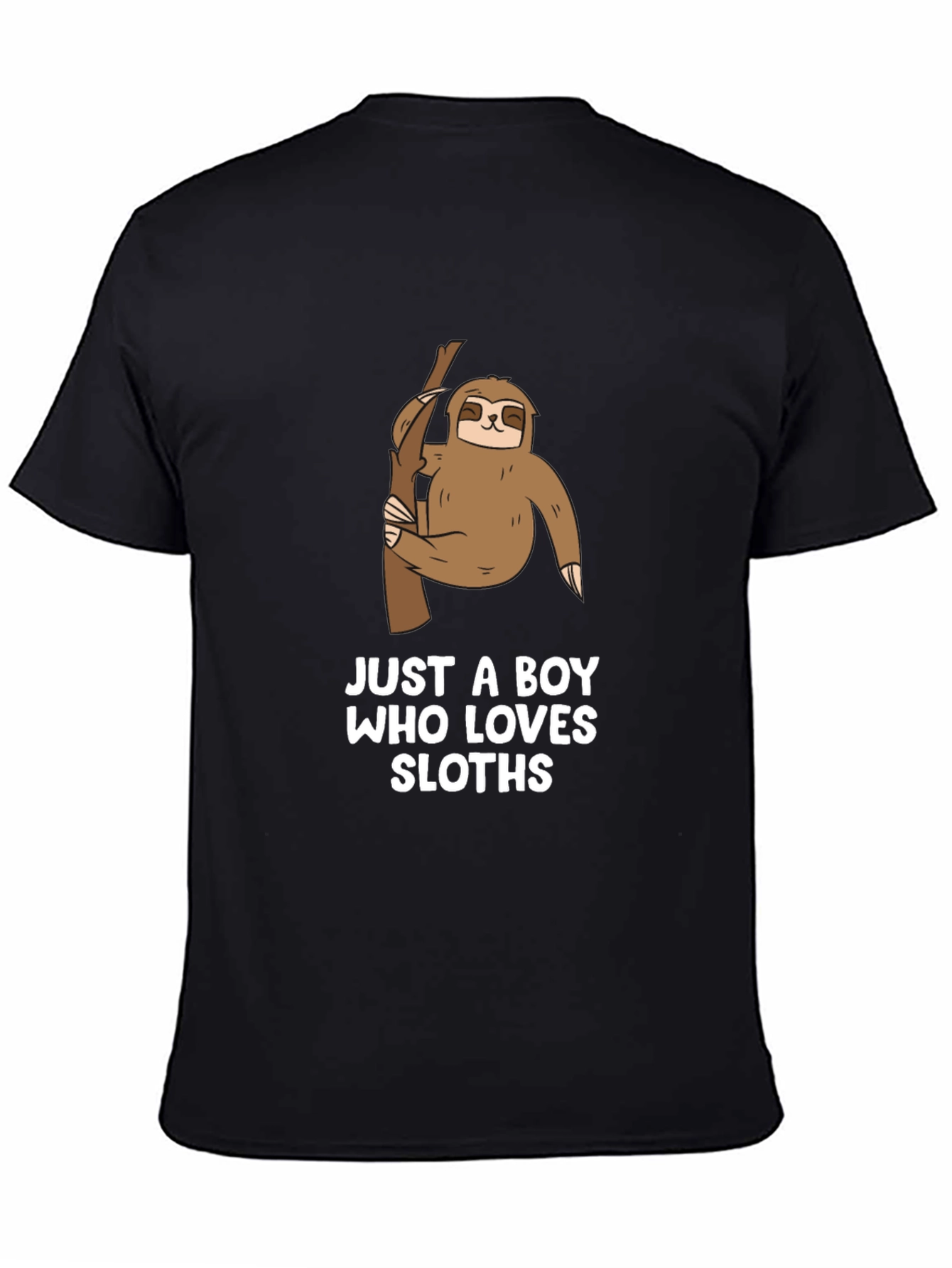 Boys Sloth Lover Graphic Tee - Black
