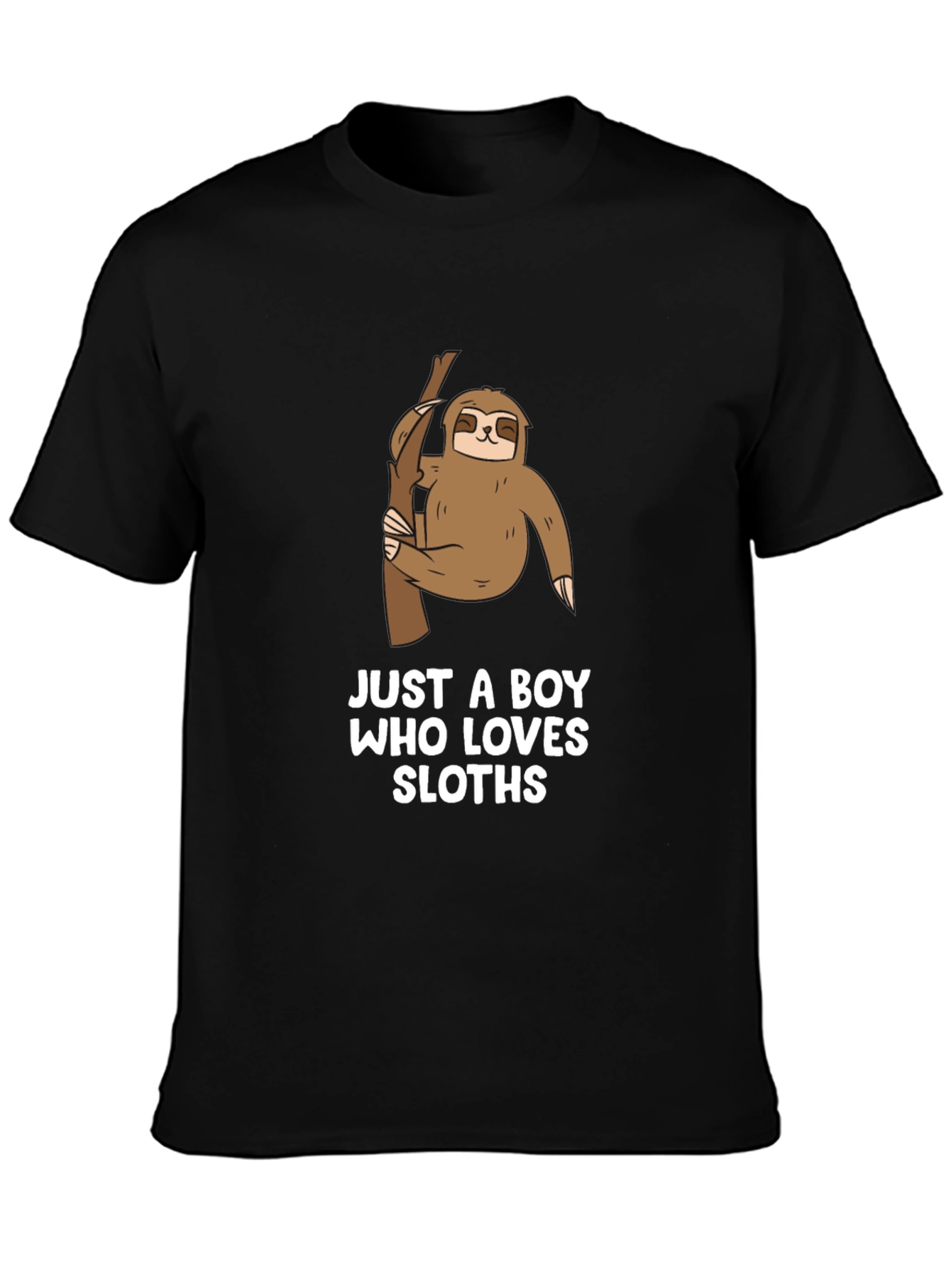 Boys Sloth Lover Graphic Tee - Black