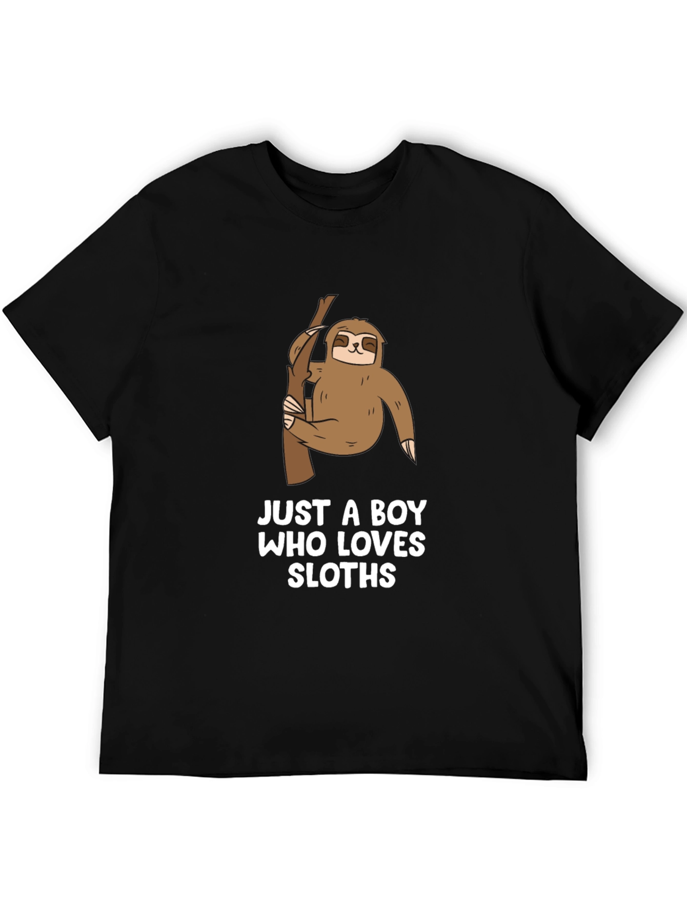 Boys Sloth Lover Graphic Tee - Black