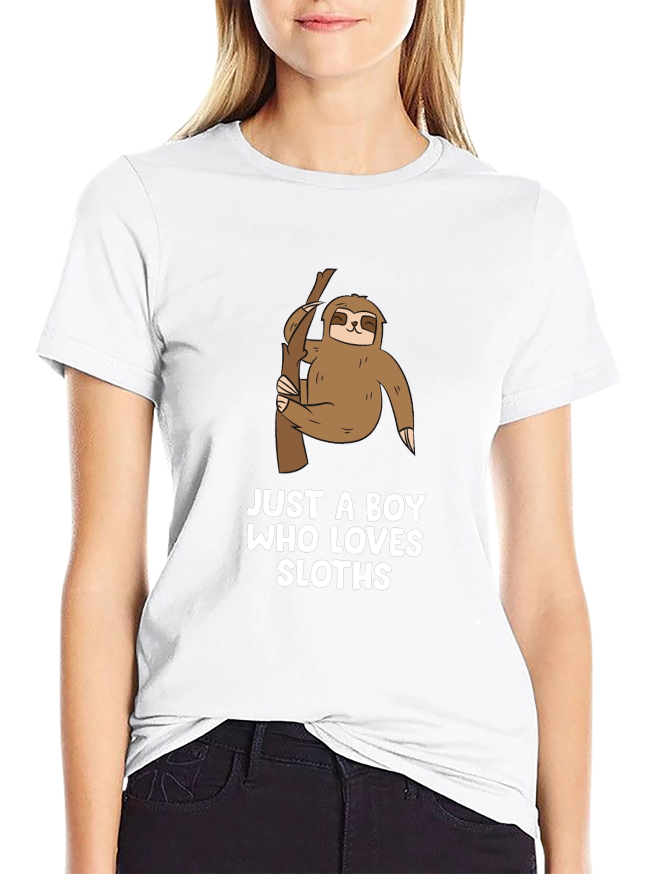 Boys Sloth Lover Graphic Tee - Black
