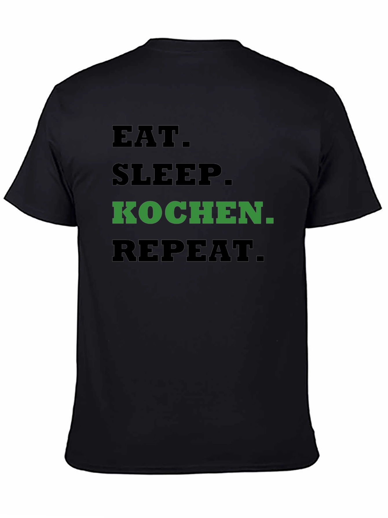 Eat Sleep Kochen Repeat Graphic Tee - Black