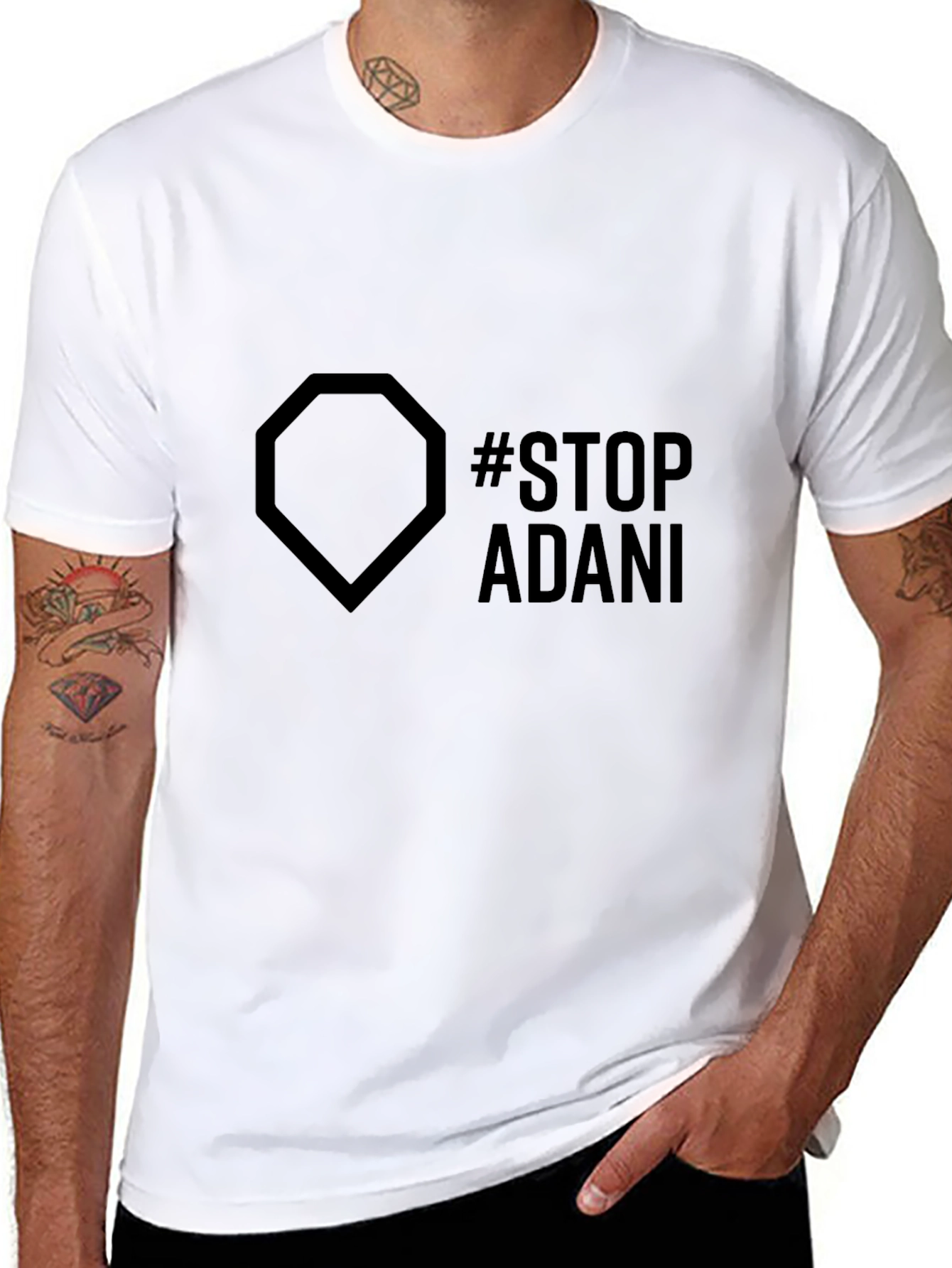 Stop Adani Graphic Tee - Eco-Friendly Awareness Shirt