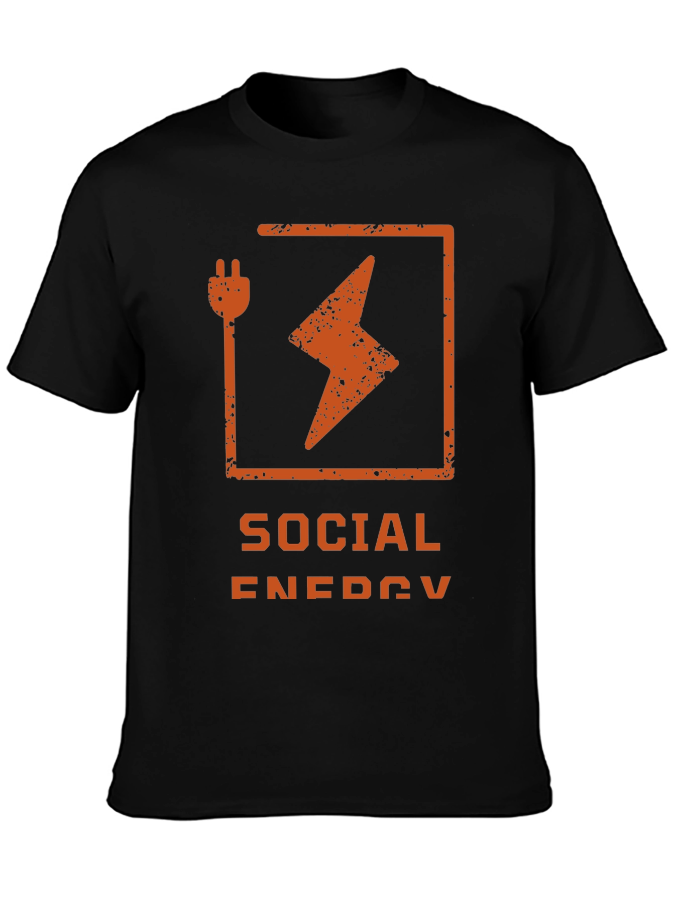 Social Energy Graphic Tee - Black Crew Neck T-Shirt