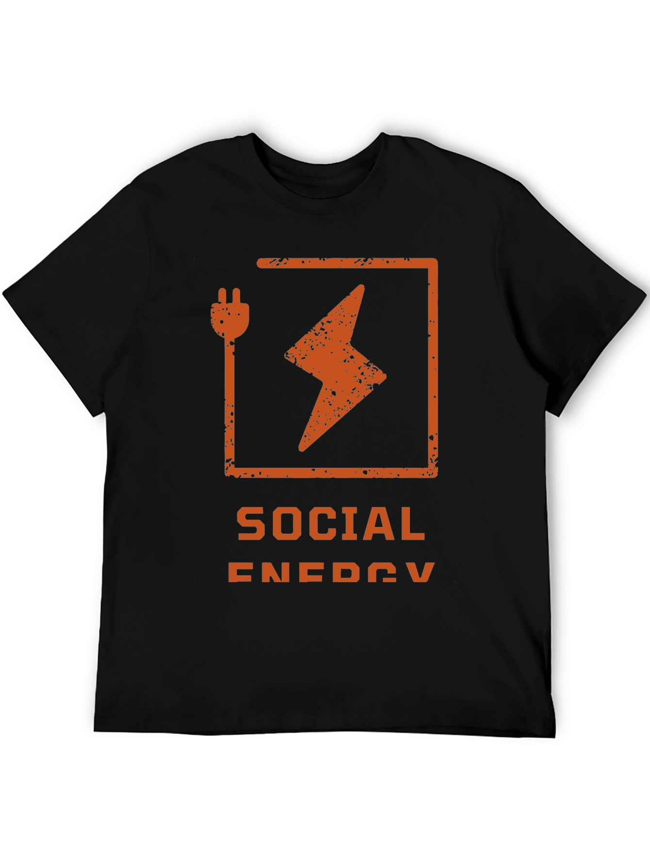 Social Energy Graphic Tee - Black Crew Neck T-Shirt