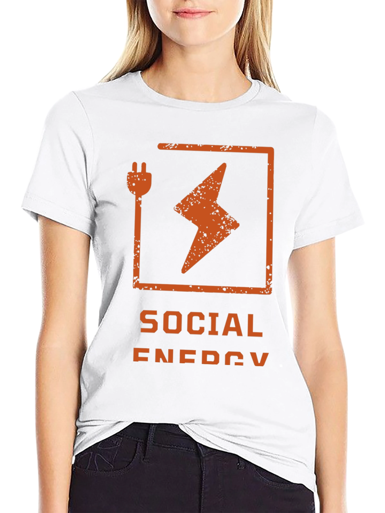 Social Energy Graphic Tee - Black Crew Neck T-Shirt