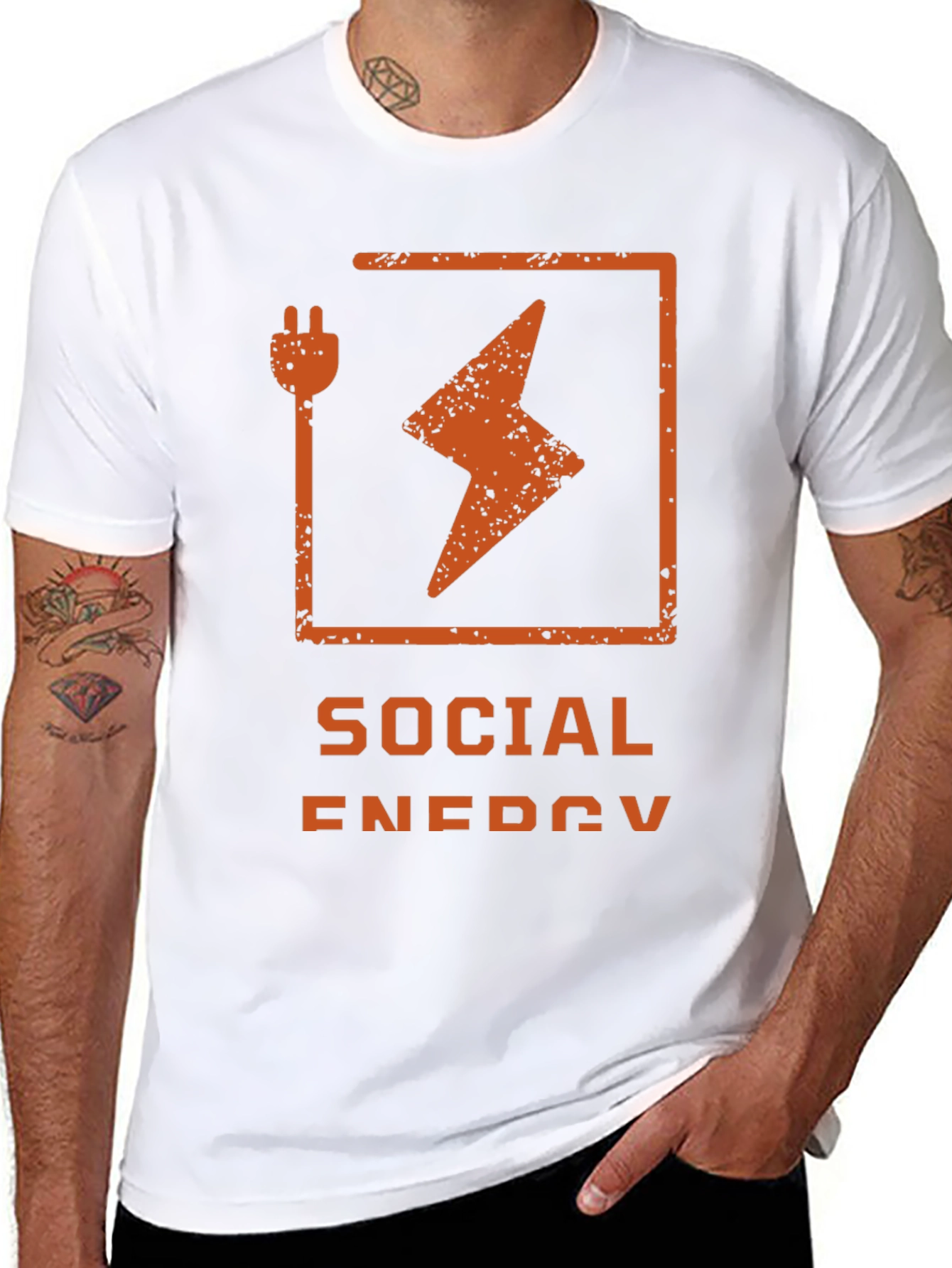 Social Energy Graphic Tee - Black Crew Neck T-Shirt