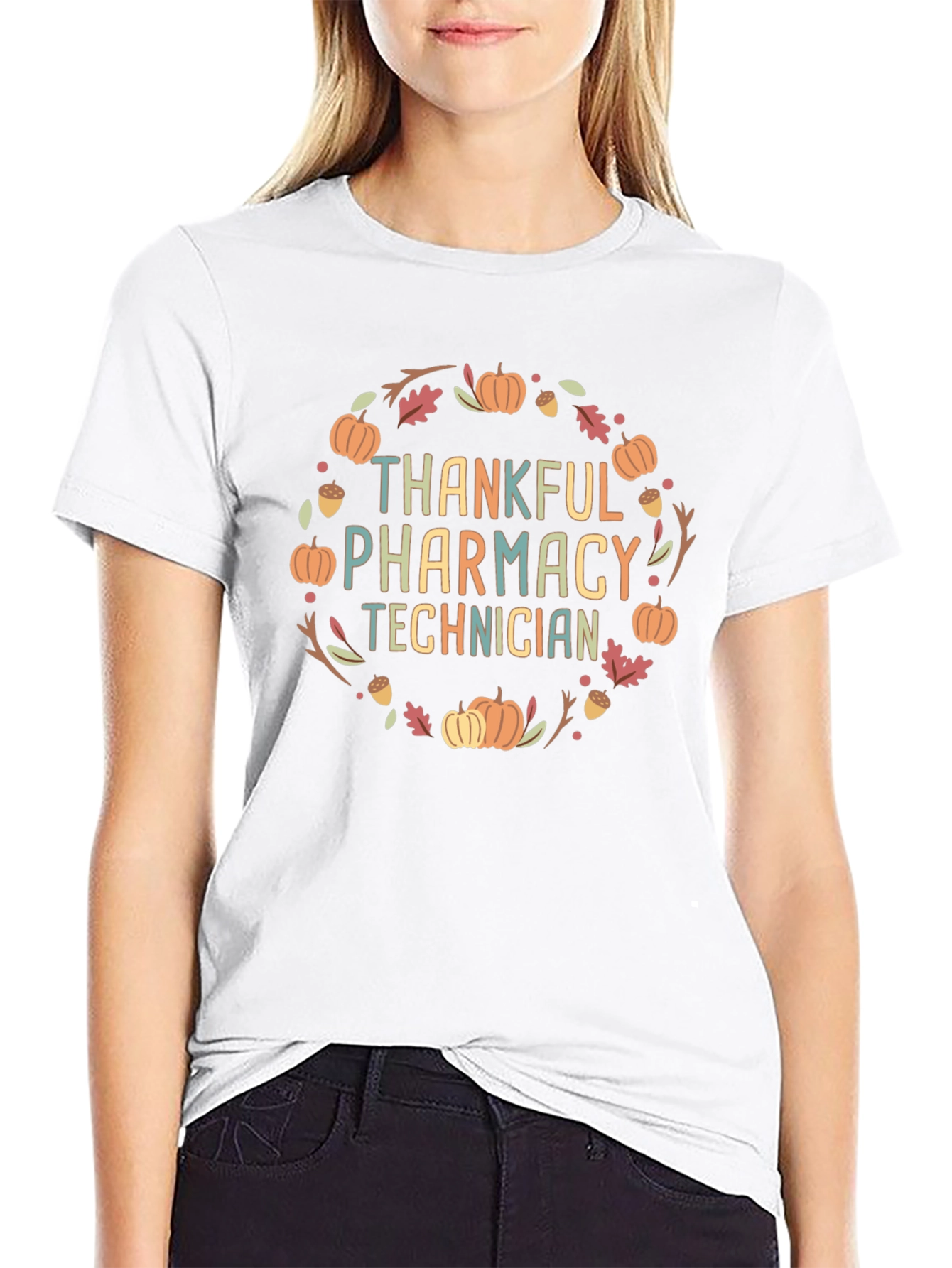 Thankful Pharmacy Technician T-Shirt Fall Design