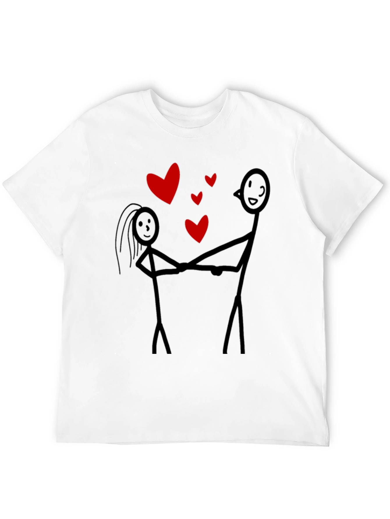 Love Stick Figure Black T-Shirt