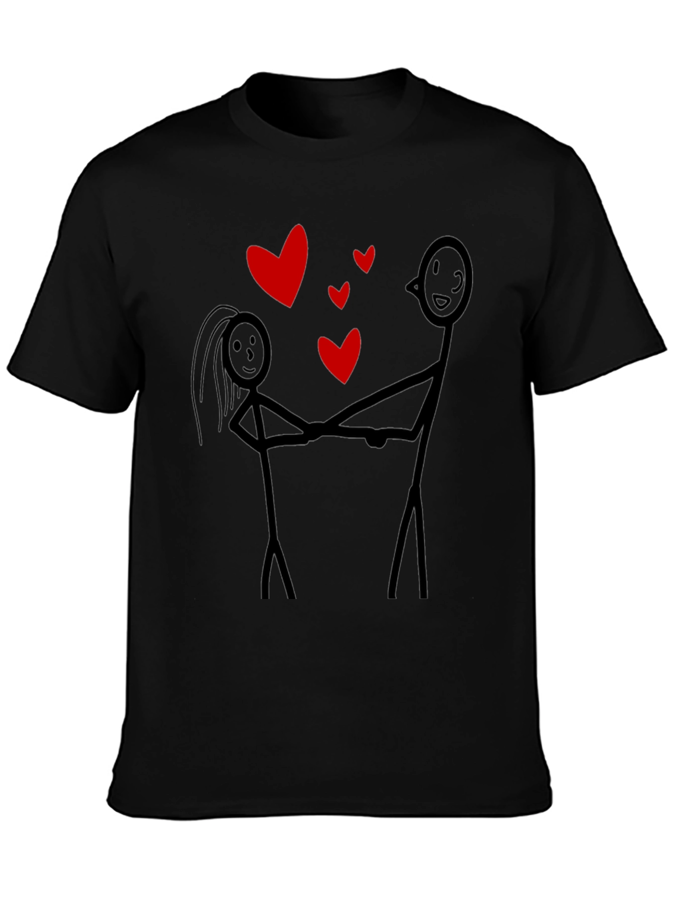 Love Stick Figure Black T-Shirt