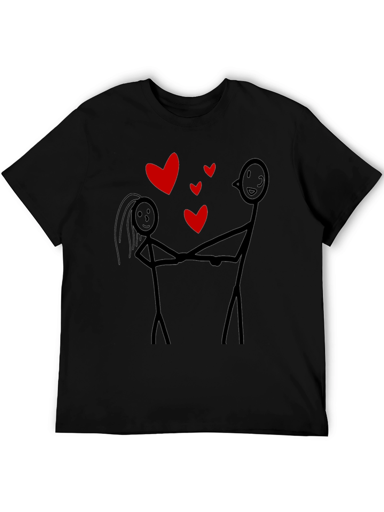 Love Stick Figure Black T-Shirt