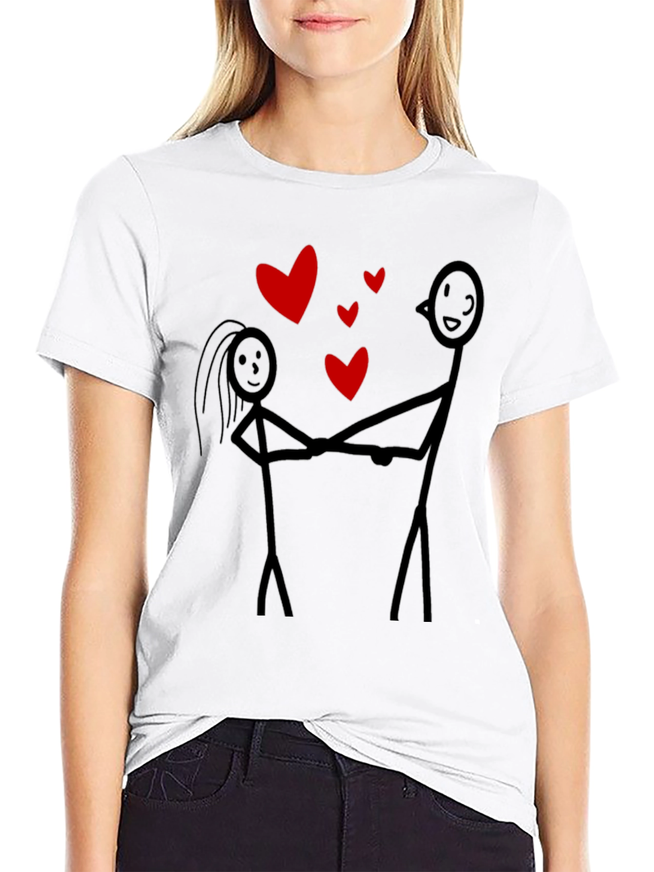 Love Stick Figure Black T-Shirt