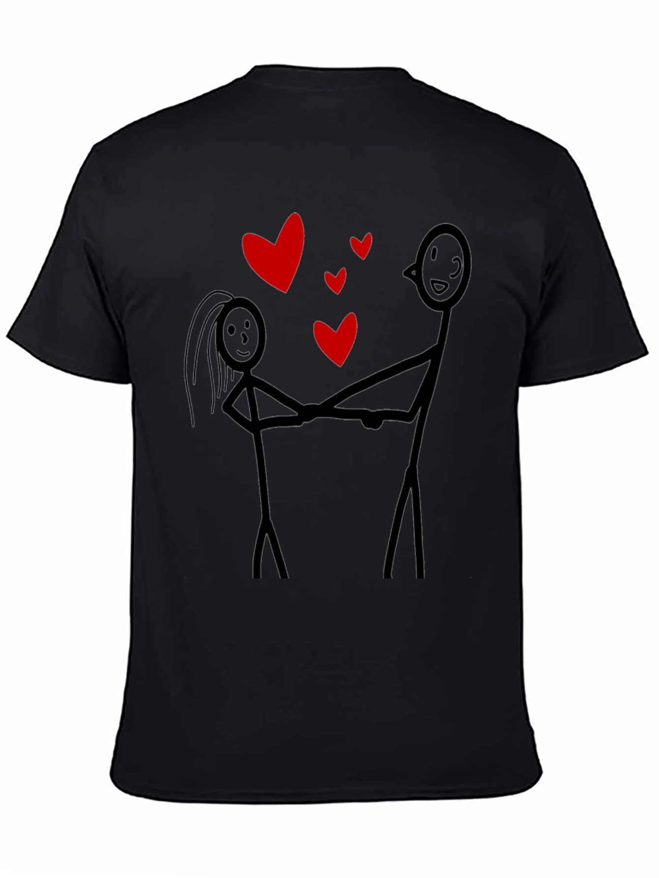 Love Stick Figure Black T-Shirt