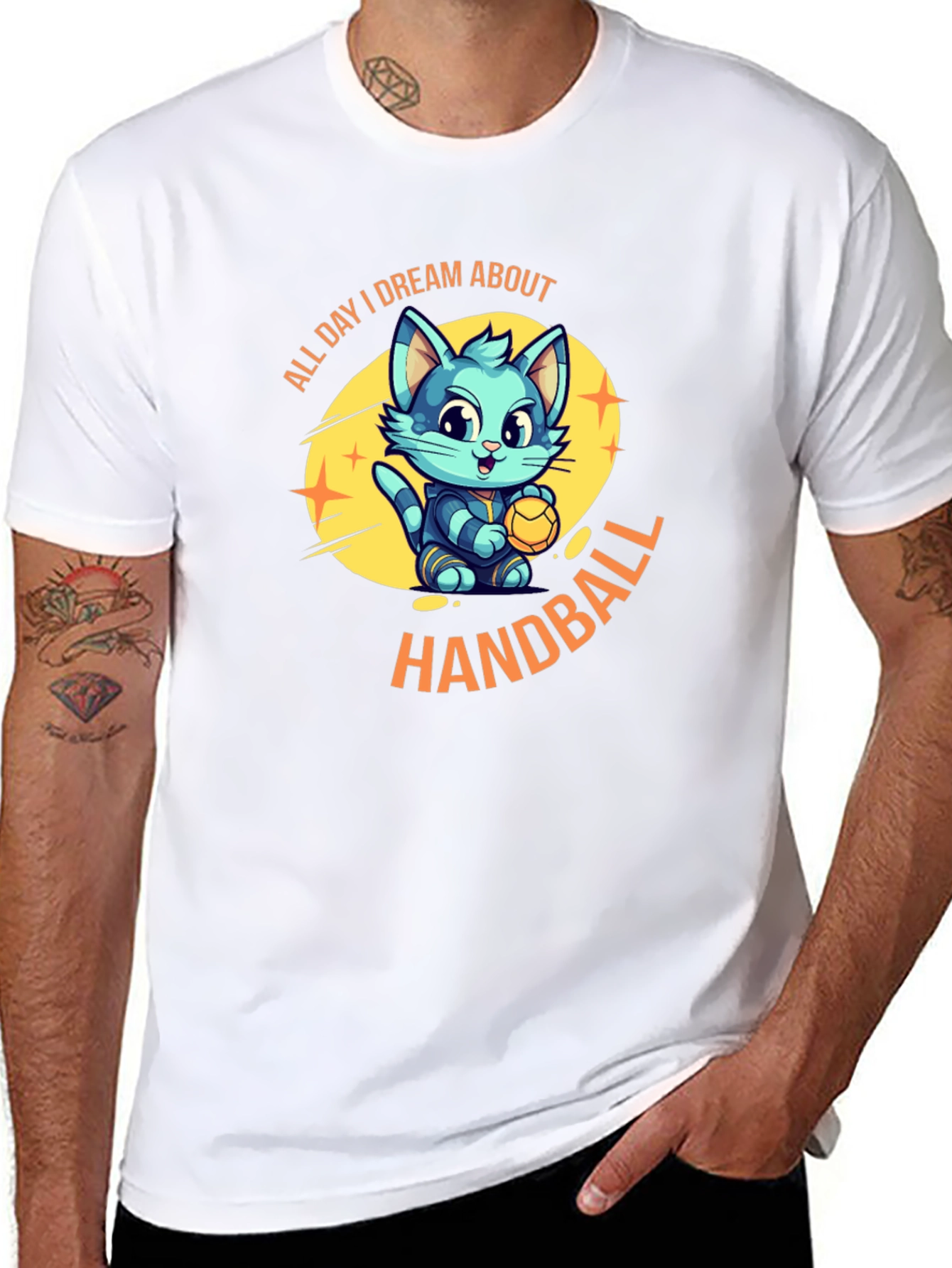 Handball Cat T-Shirt: All Day I Dream