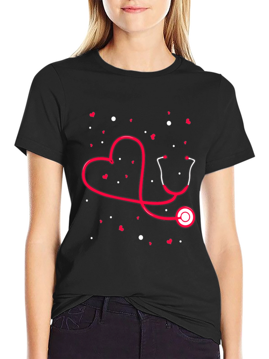 Heart Stethoscope Graphic Tee - Medical Love