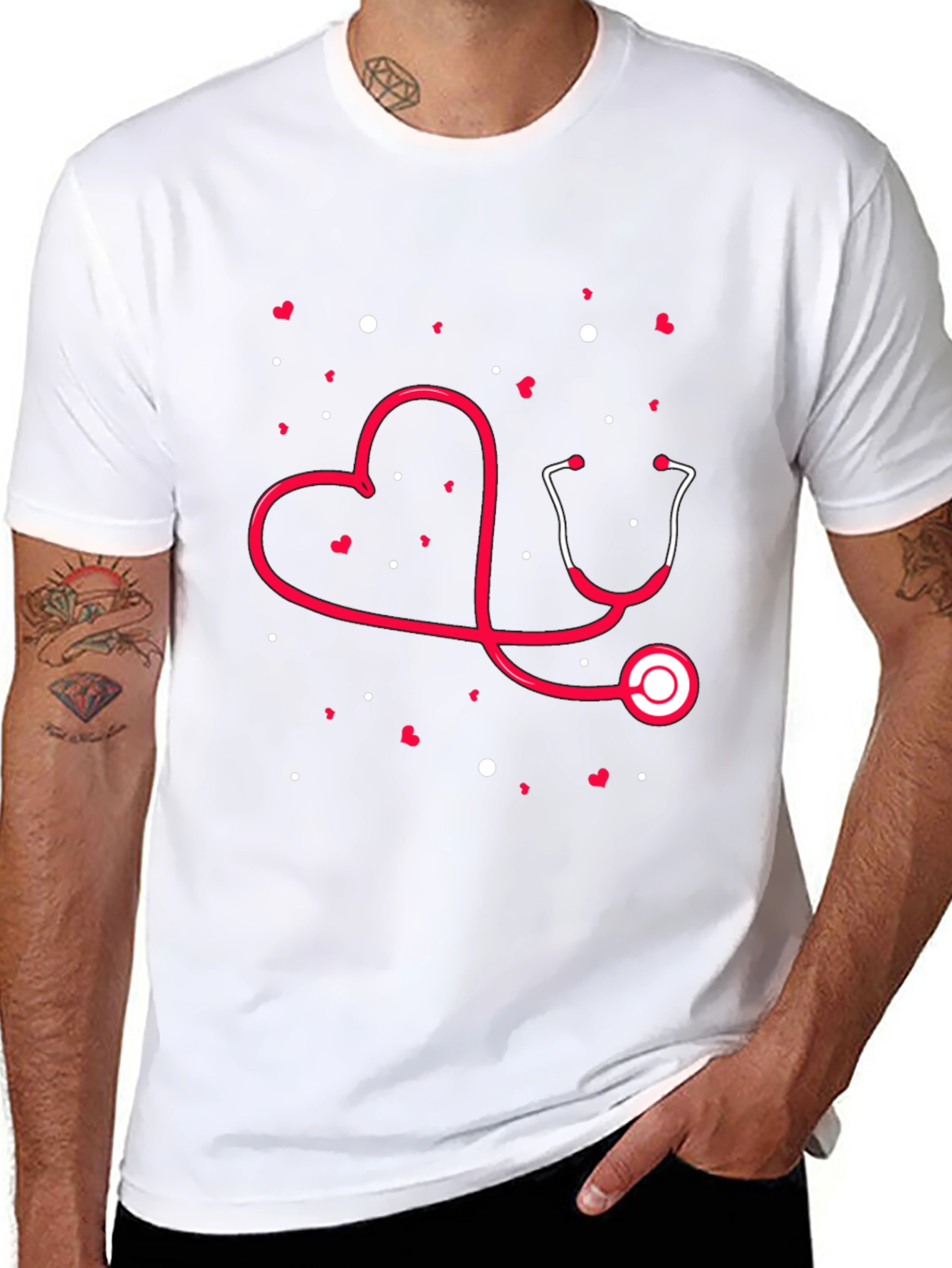 Heart Stethoscope Graphic Tee - Medical Love