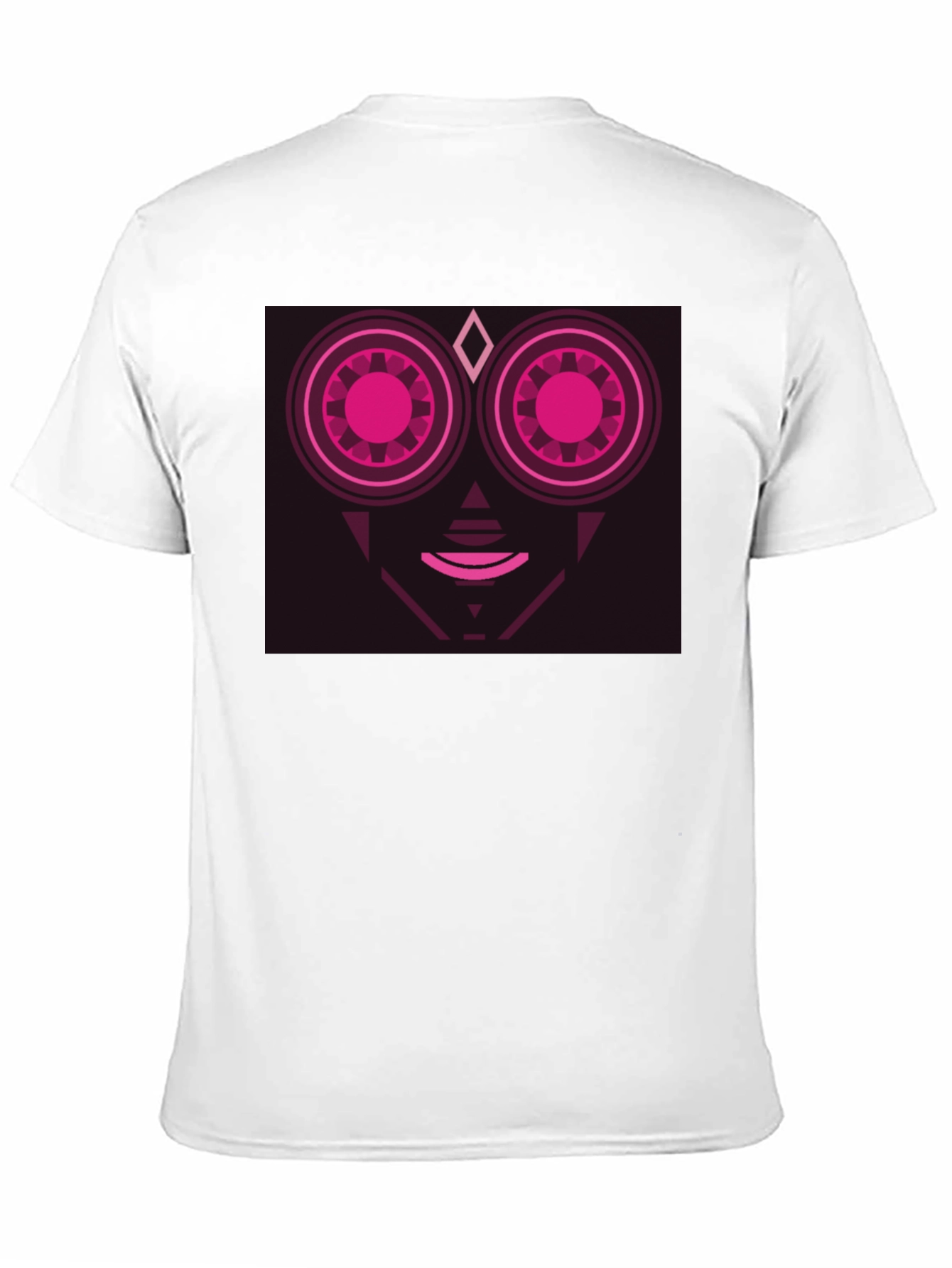 Geometric Robot Face Black T-Shirt