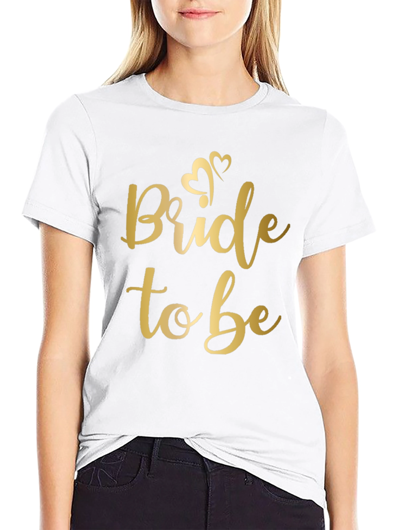 Bride to Be T-Shirt - Gold Script on Black