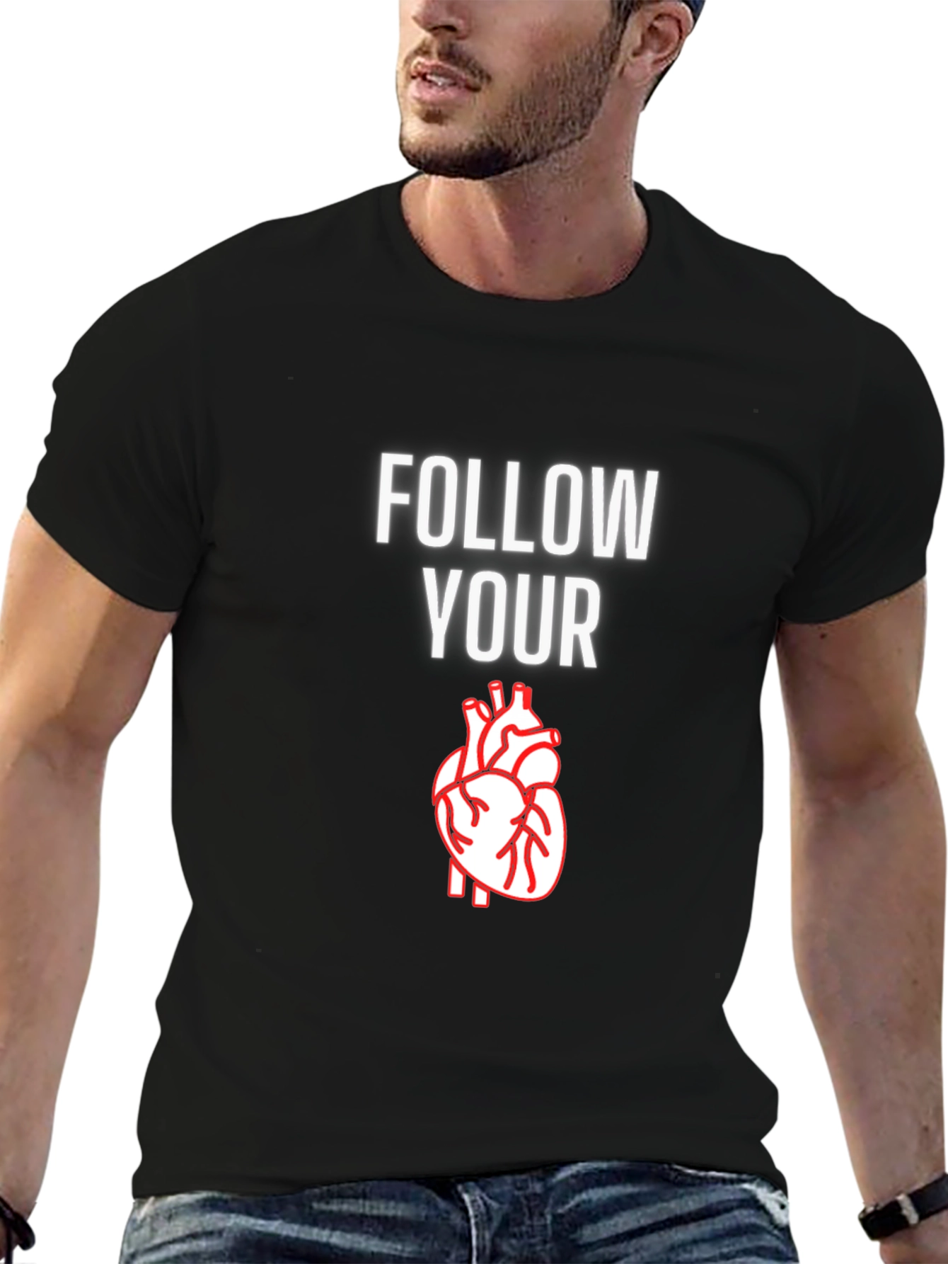 Follow Your Heart Graphic T-Shirt - Casual Comfort