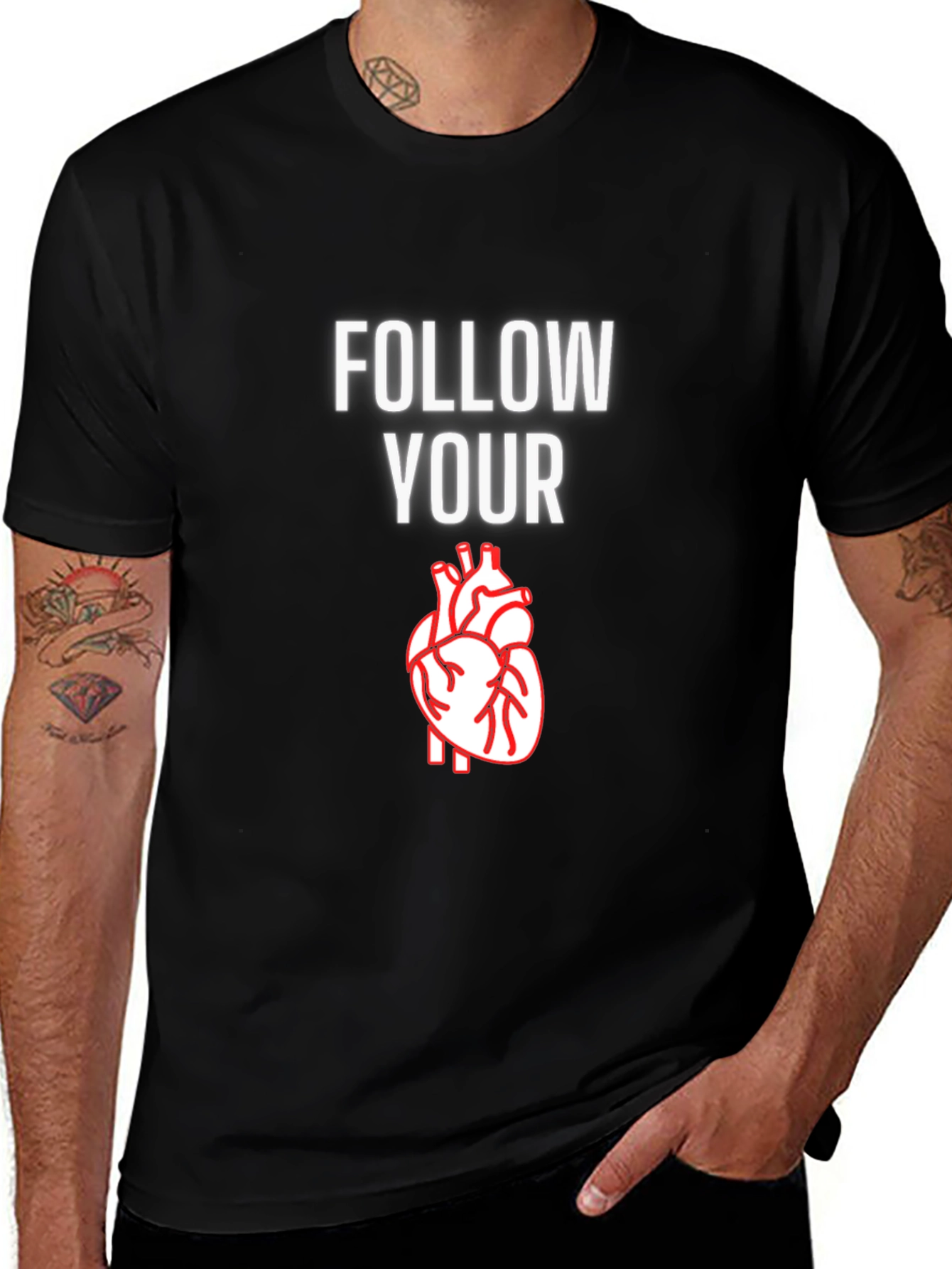 Follow Your Heart Graphic T-Shirt - Casual Comfort