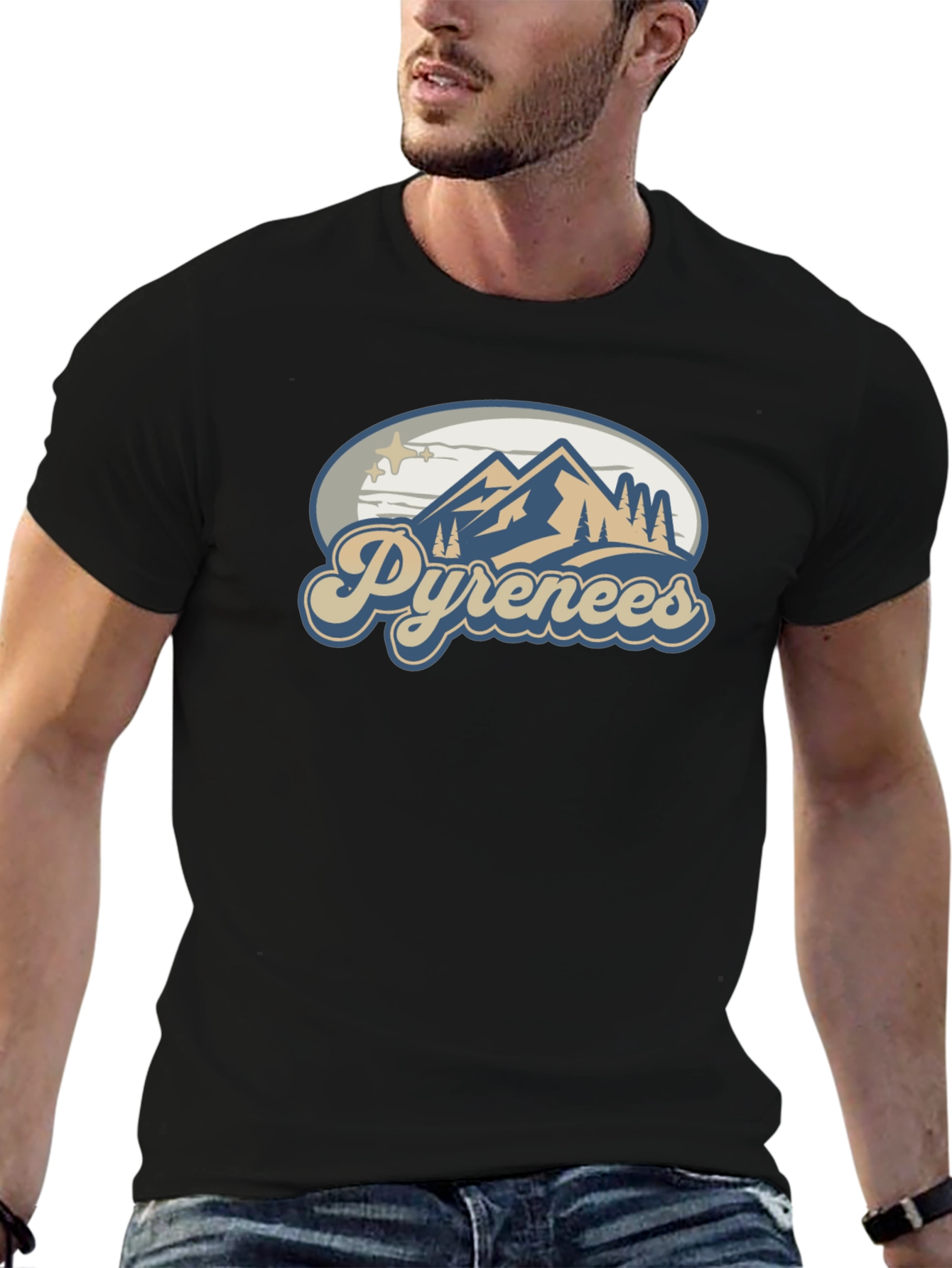Pyrenees Mountain T-Shirt - Black