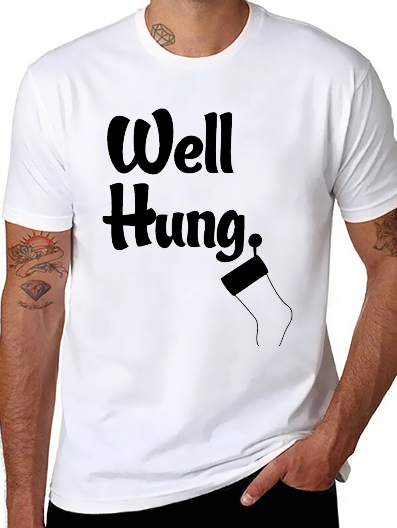 Well Hung Holiday Novelty Graphic Tee