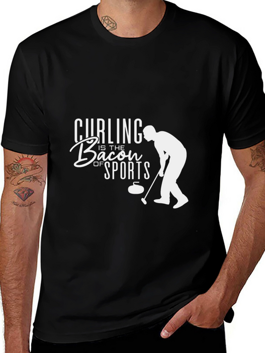 Curling is the Bacon of Sports Black Graphic Tee