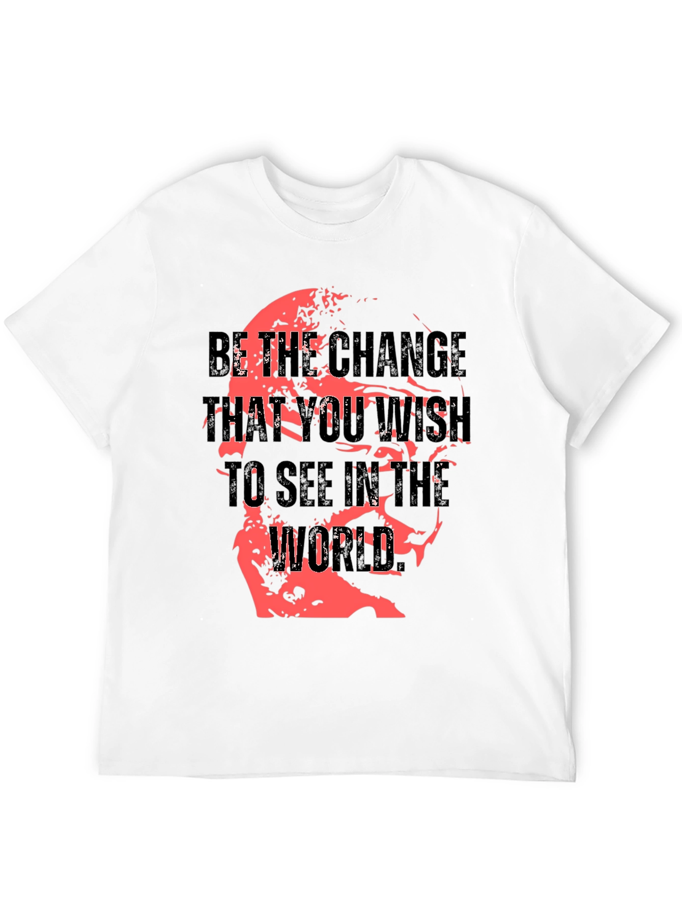 Motivational Black T-Shirt: Be the Change