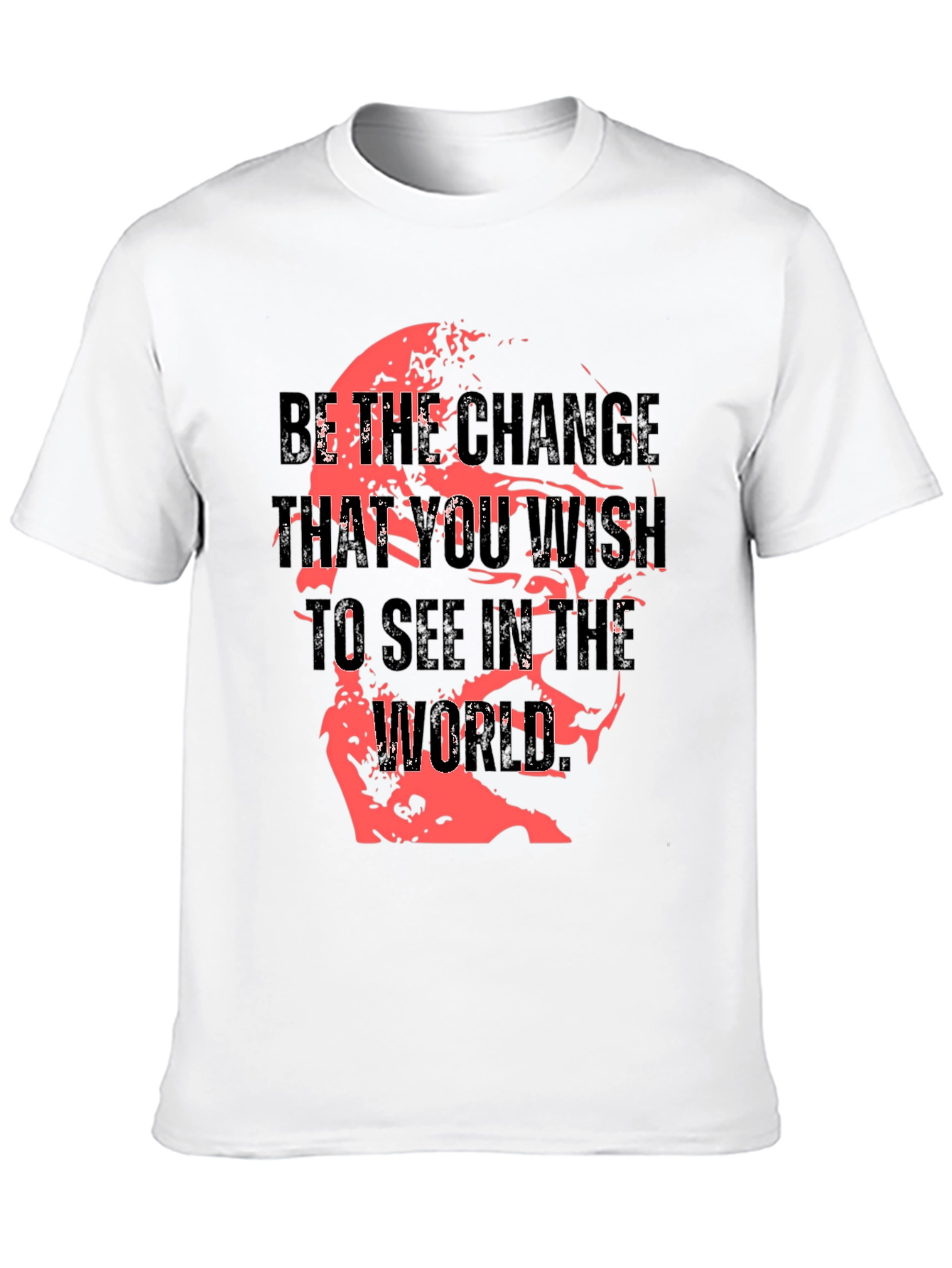 Motivational Black T-Shirt: Be the Change