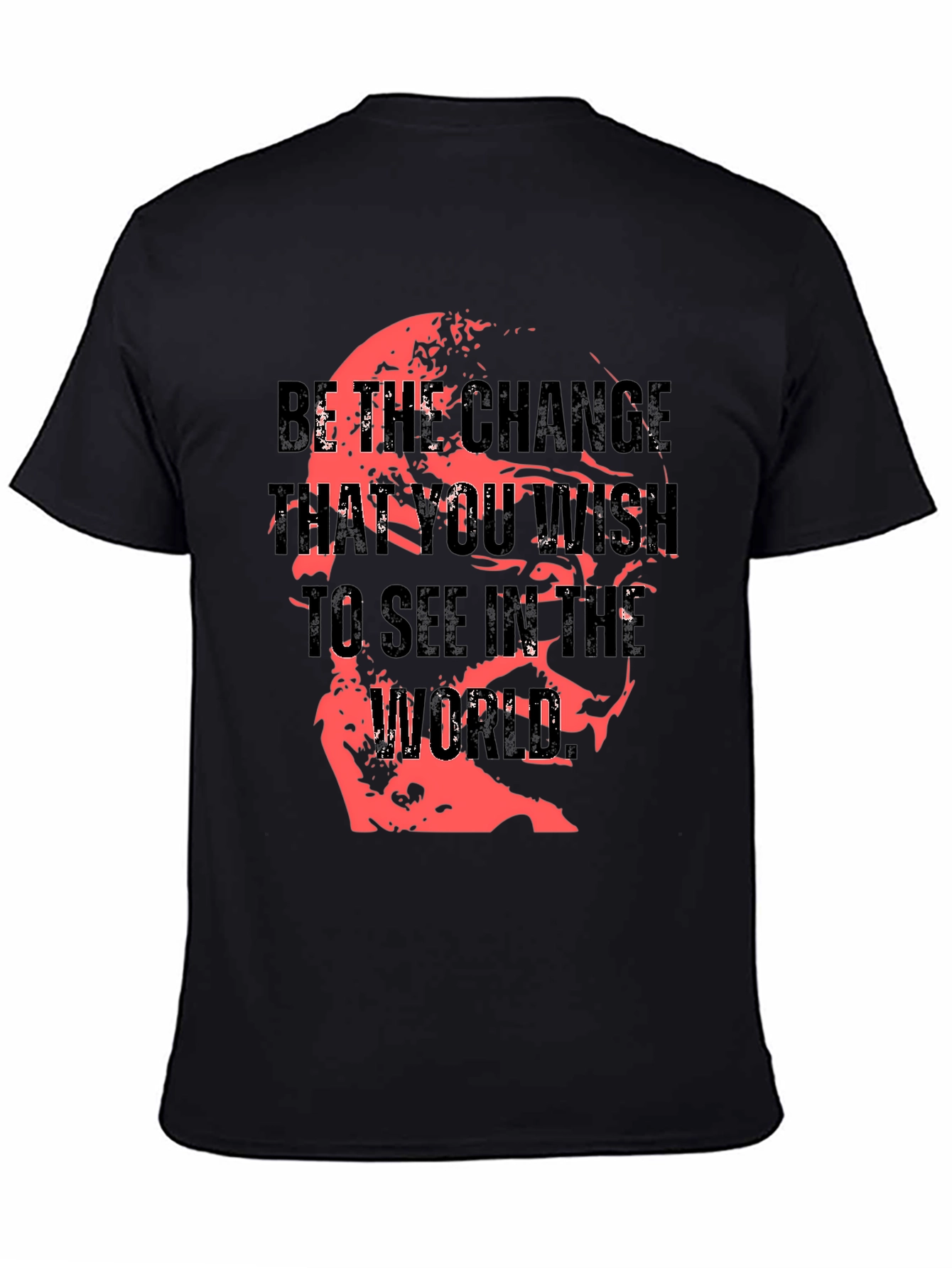 Motivational Black T-Shirt: Be the Change